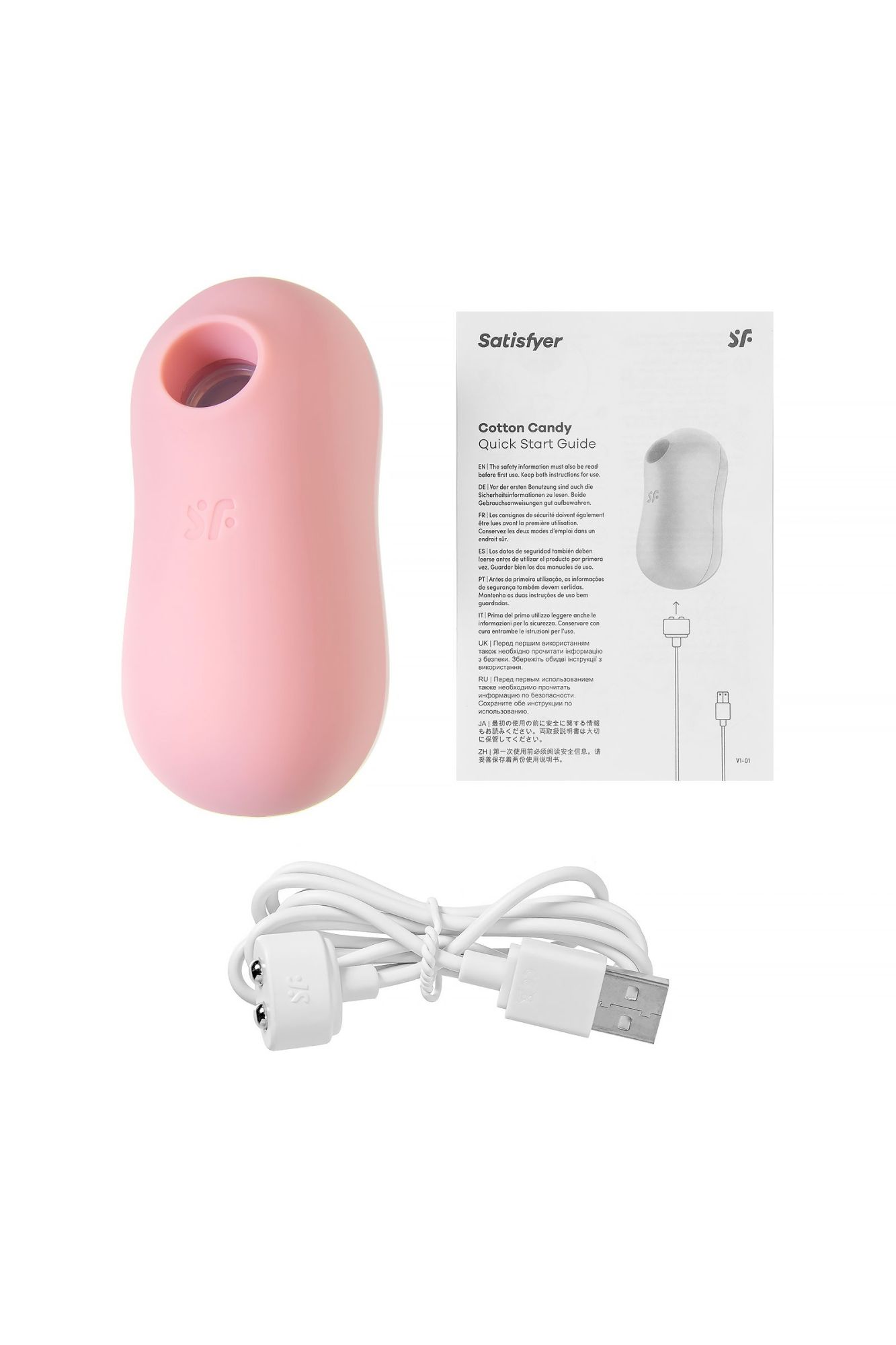 вакуум-волновой бесконтактный стимулятор клитора satisfyer cotton candy, силикон, розовый, 8,6 см в России