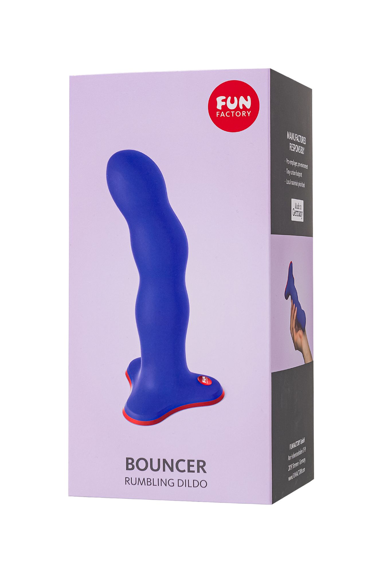 фаллоимитатор fun factory stubs bouncer, силикон, фиолетовый, 18,5 см в России