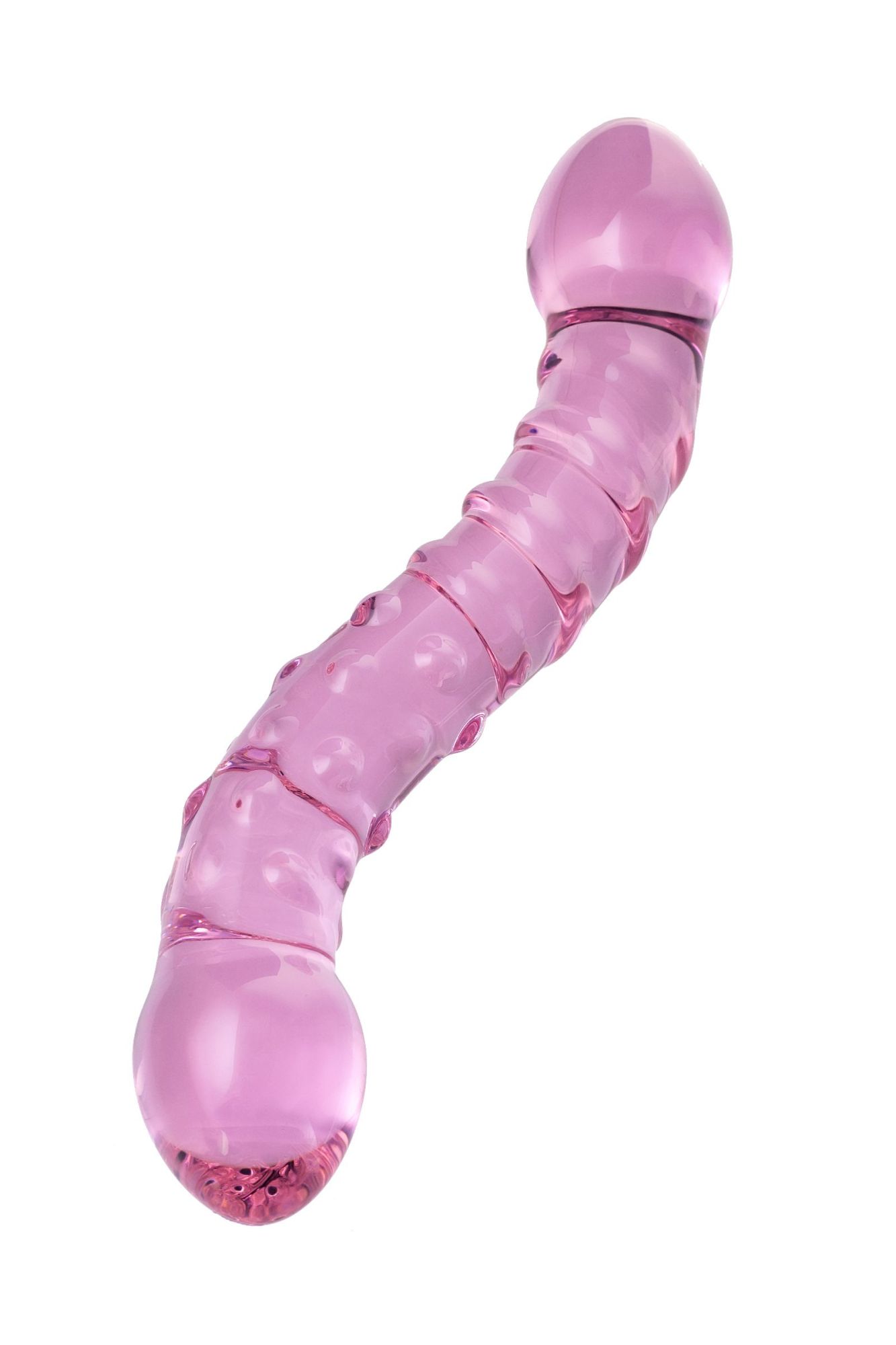 двусторонний фаллоимитатор sexus glass, стекло, розовый, 20,5 см в России