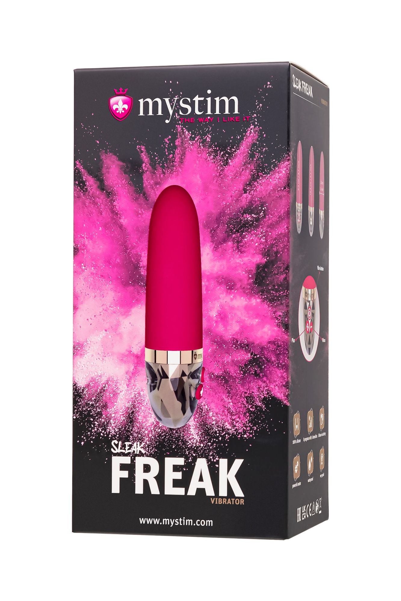 вибратор mystim sleak freak силикон, красный, 14,5 см в России