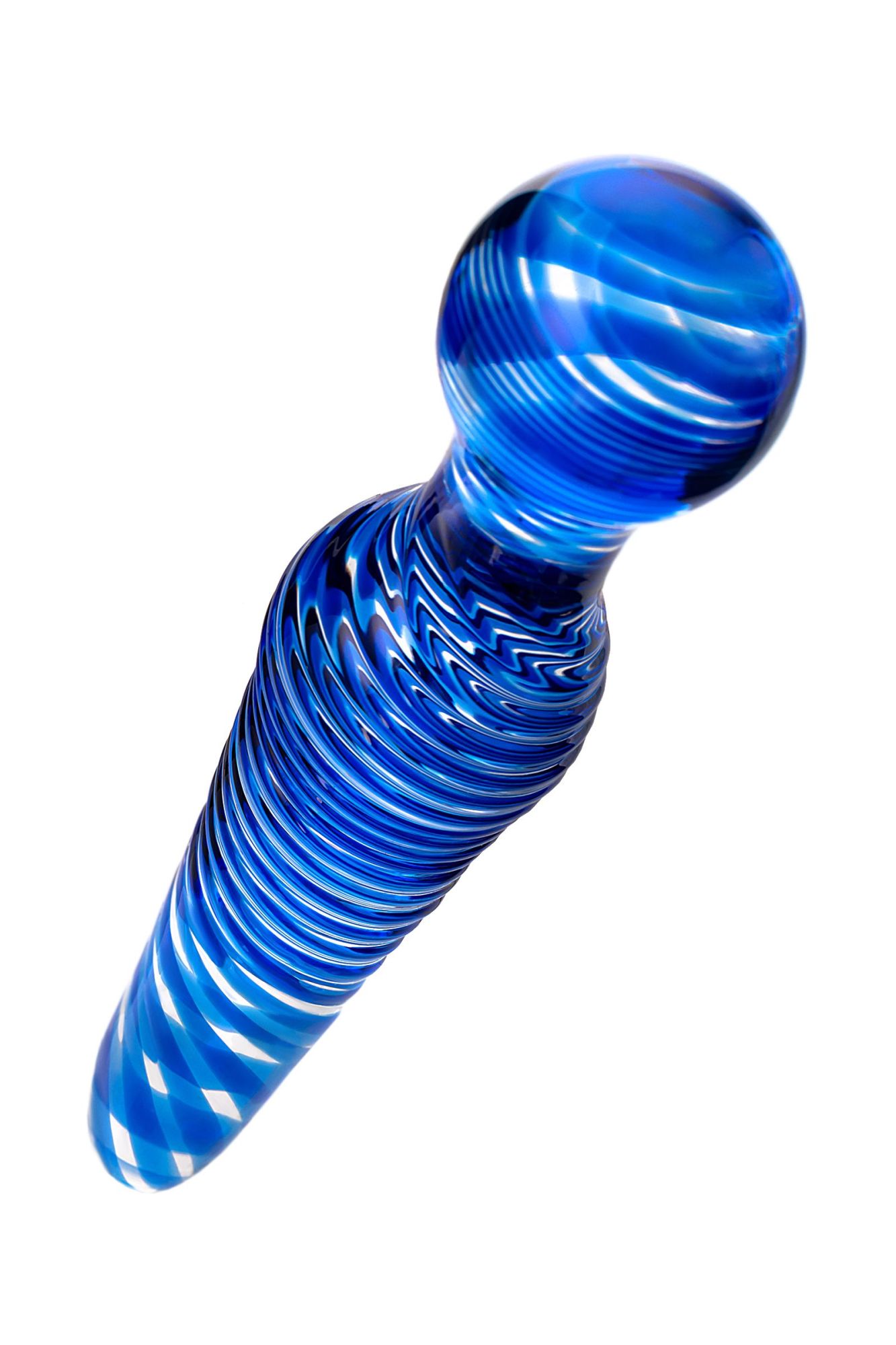 двусторонний фаллоимитатор sexus glass, стекло, синий, 17 см в России