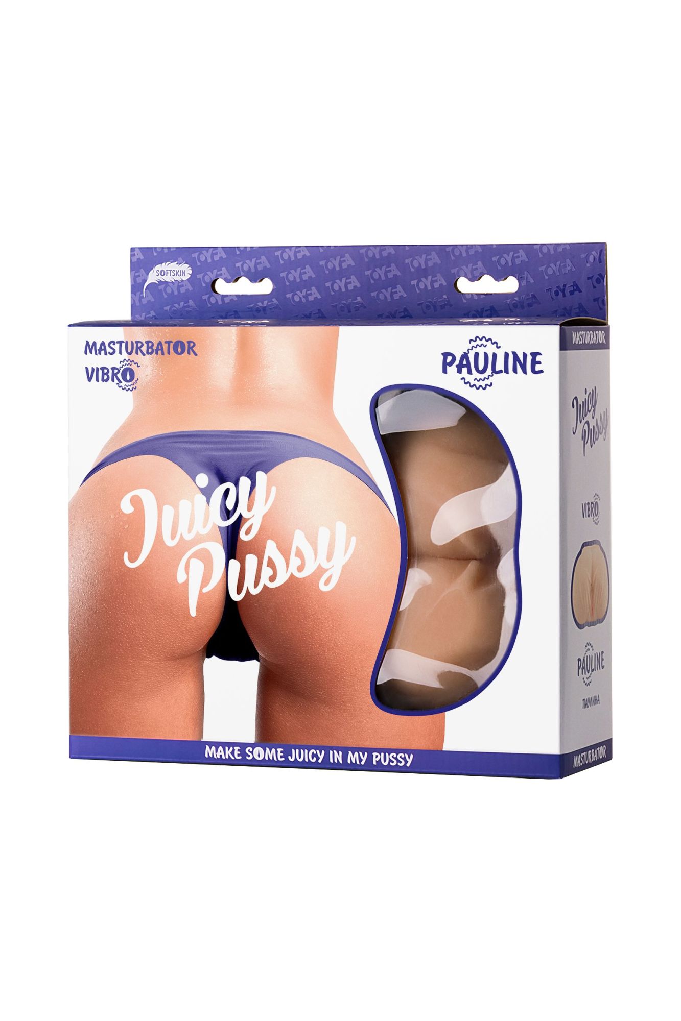 мастурбатор реалистичный toyfa juicy pussy pauline с вибрацией, вагина и анус,tpr, телесный, 14,5 см в России
