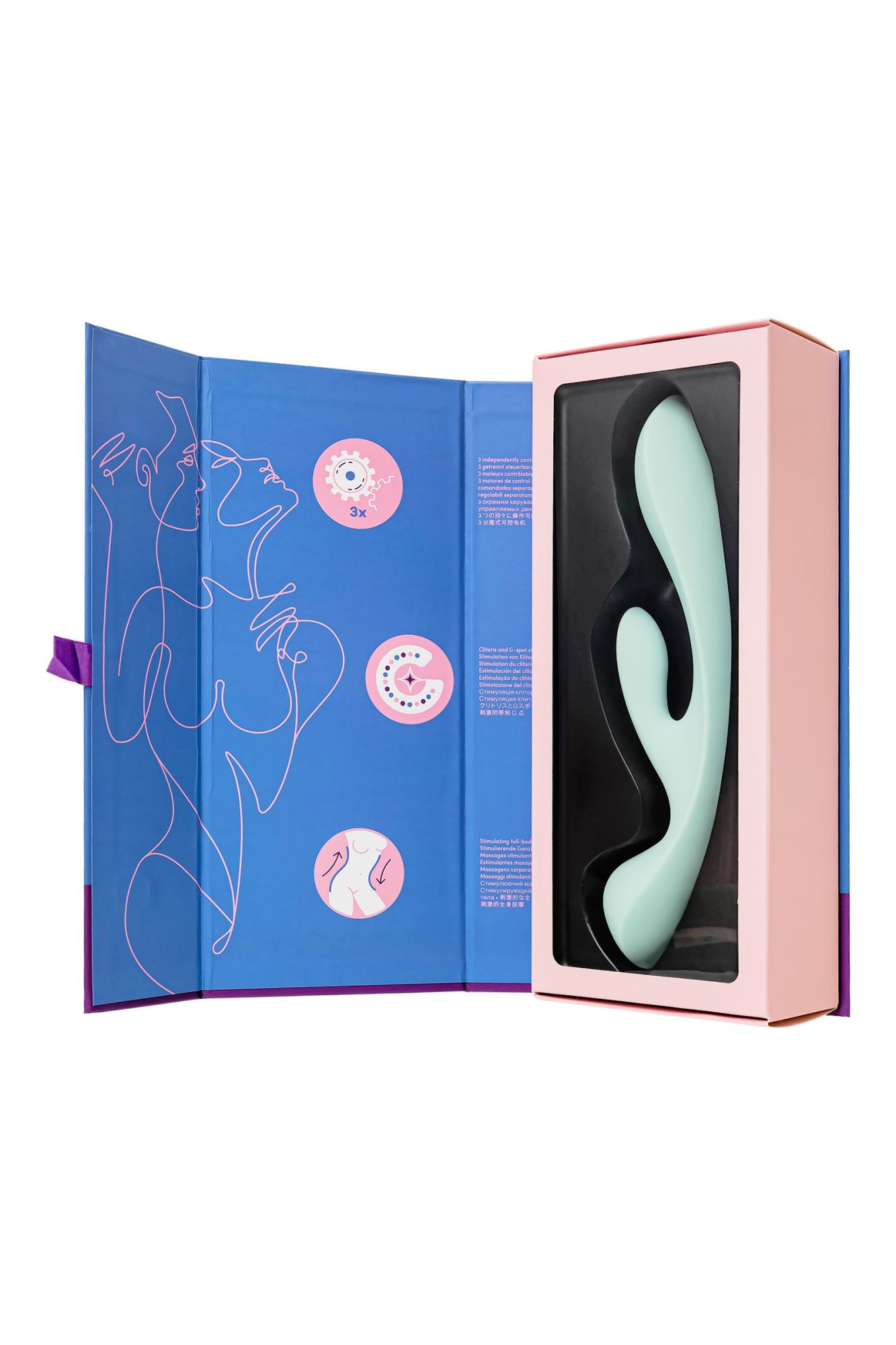 нереалистичный вибратор satisfyer triple oh, силикон, голубой, 24 см в России