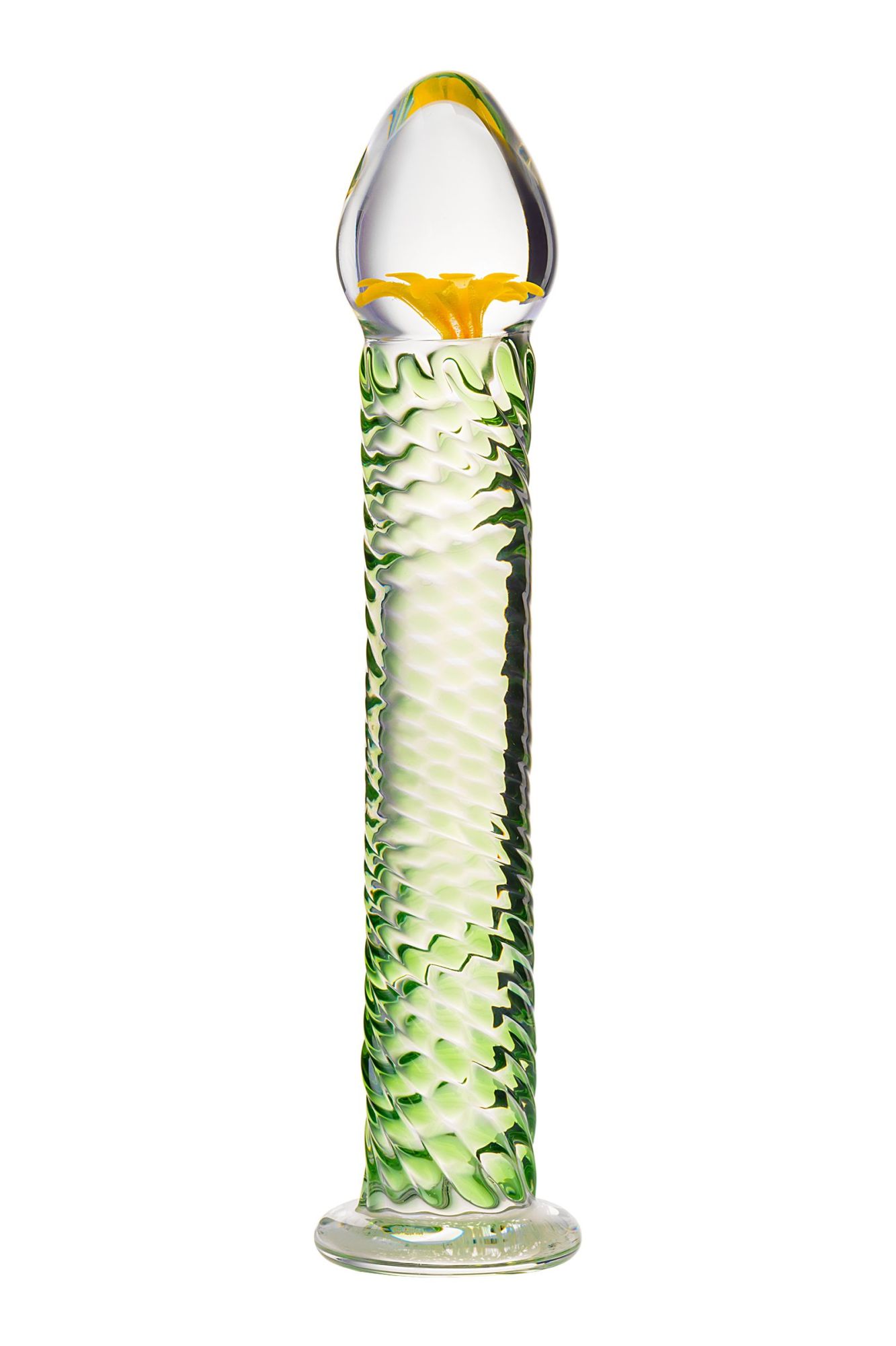 нереалистичный фаллоимитатор sexus glass, стекло, ребристый, 16,5 см в России