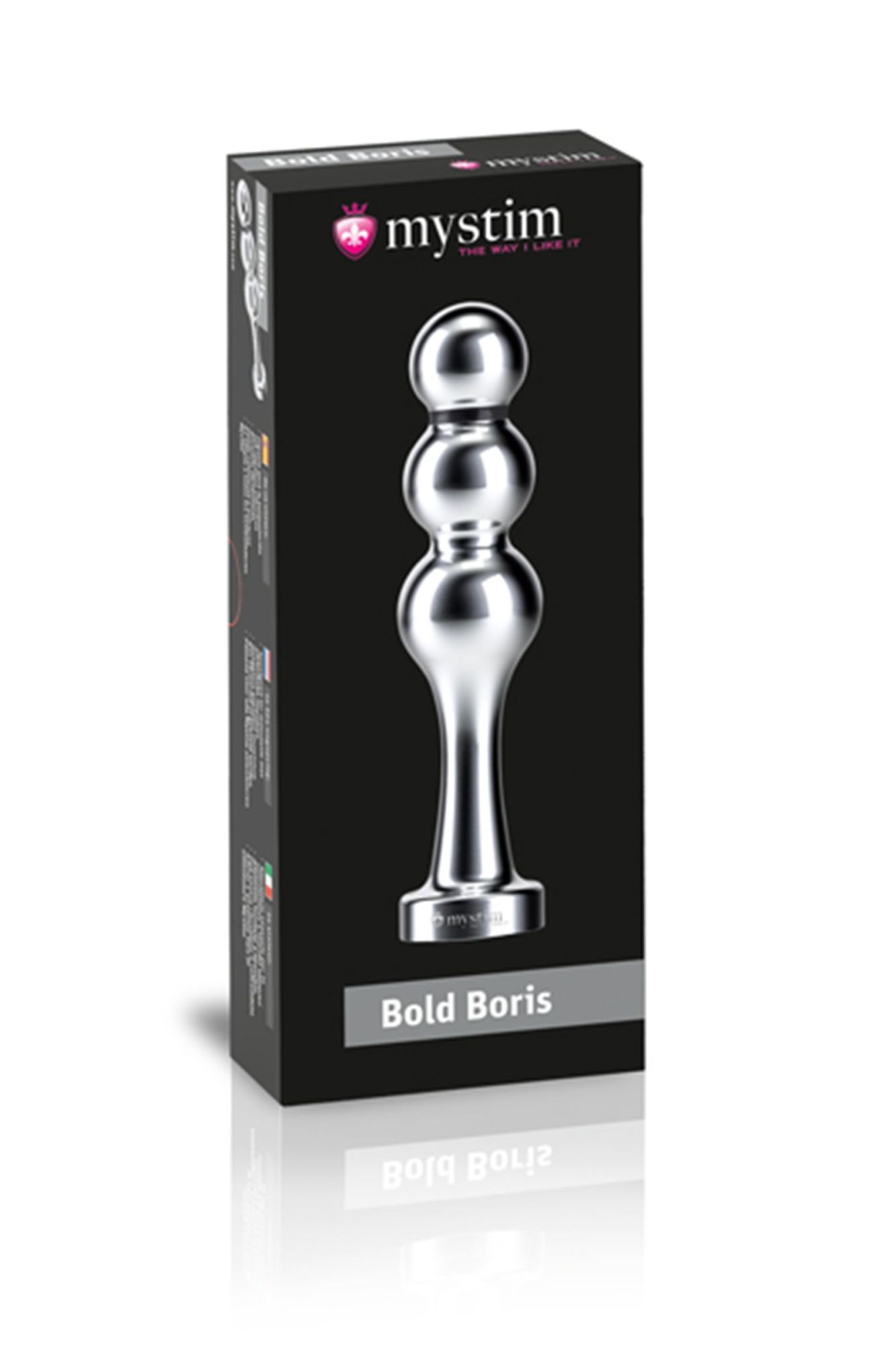 фаллоимитатор mystim bold boris, электростимуляция, хирургическая сталь, серебряный, 14 см в России