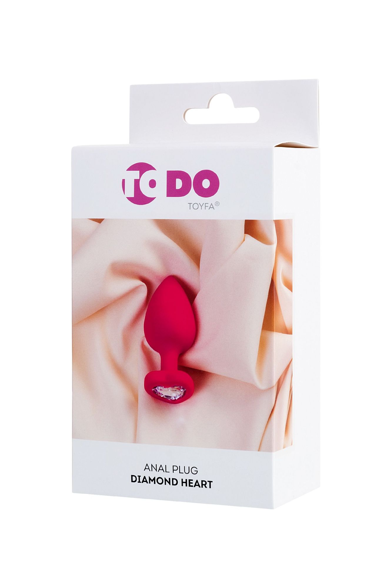 анальная втулка todo by toyfa diamond heart, силикон, розовая, 9,5 см, ø 4 см в России