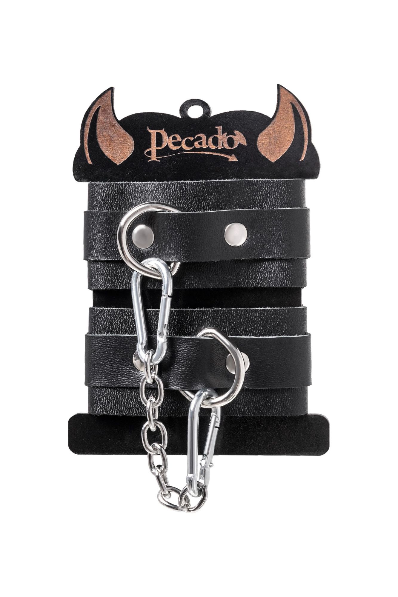 наручники-браслеты pecado bdsm, мини со скруглёнными углами, натуральная кожа, чёрные в России