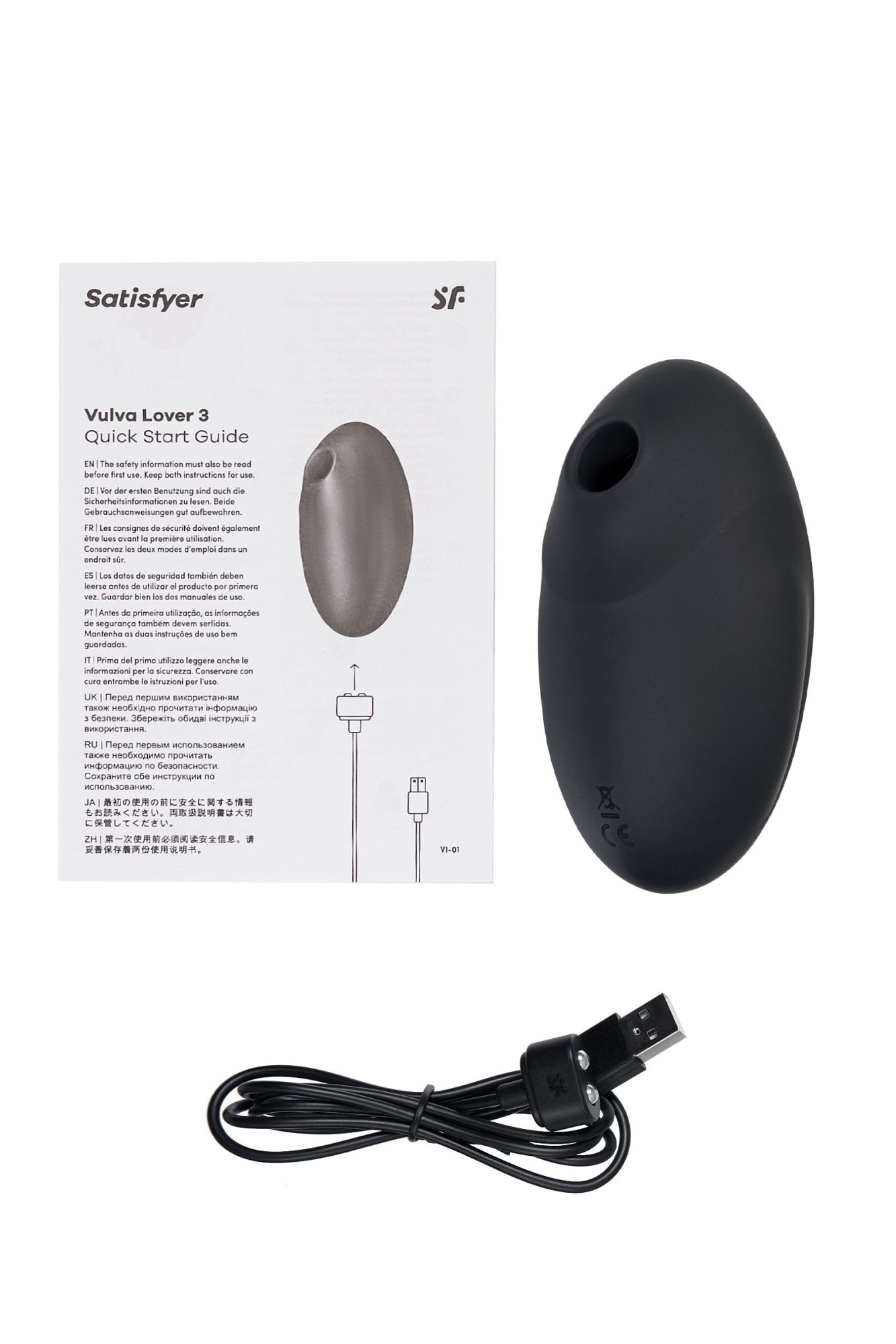 вакуум-волновой бесконтактный стимулятор клитора satisfyer vulva lover 3, силикон, чёрный, 11 см в России