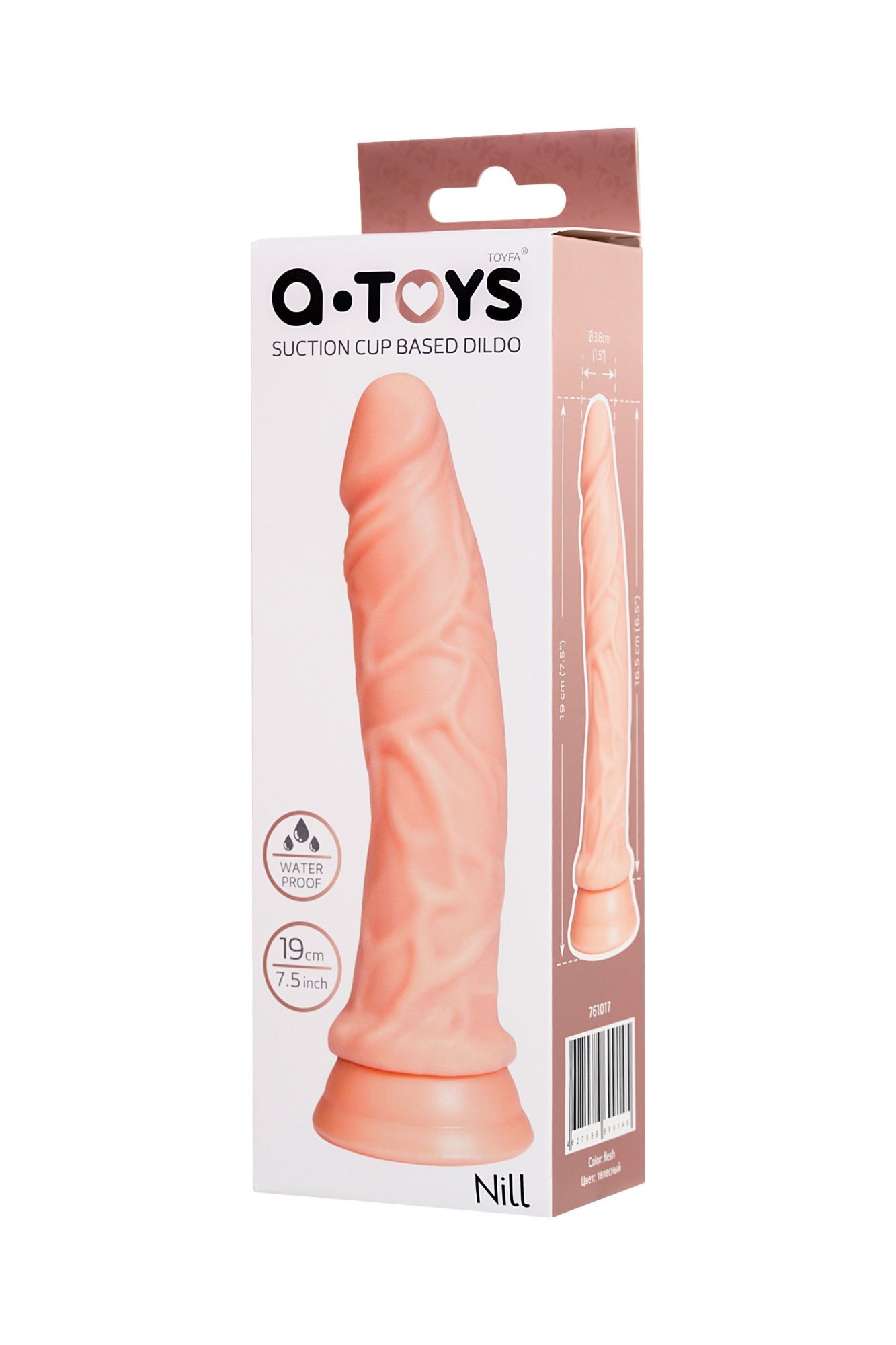 реалистичный фаллоимитатор toyfa  a-toys nill, tpe, телесный, 19 см в России