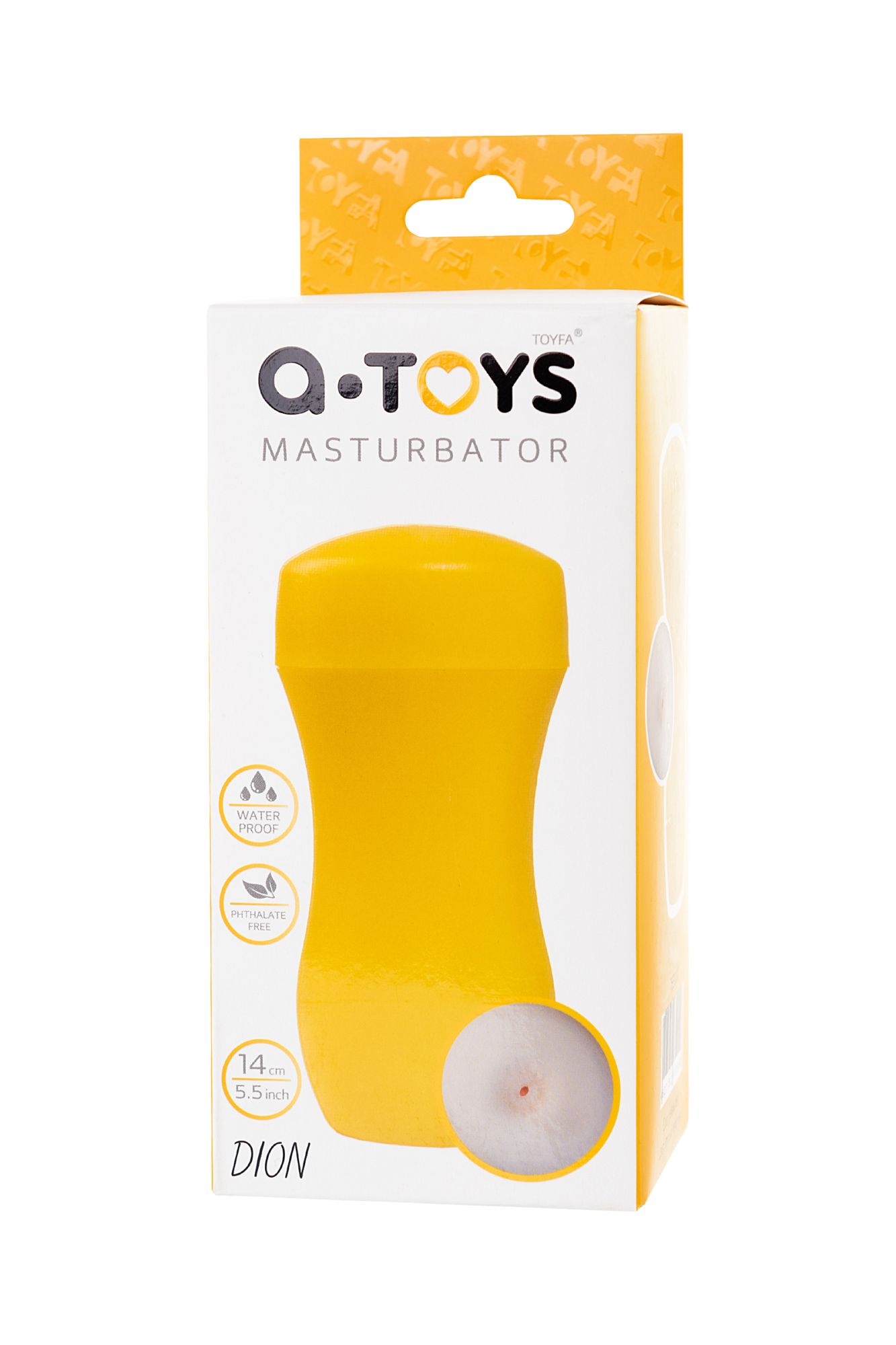мастурбатор toyfa  a-toys dion, анус, tpe, желтый, 14 см в России