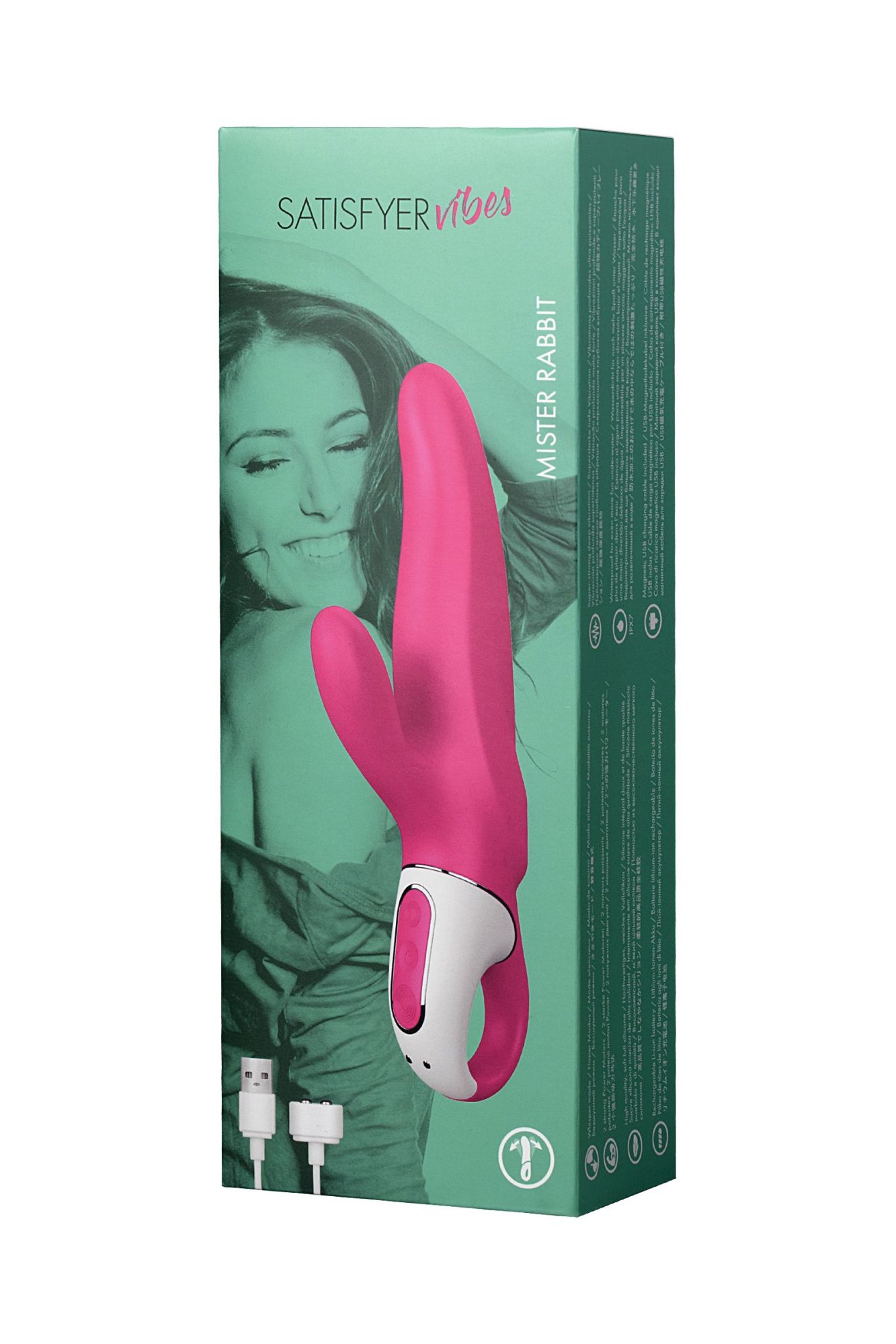 нереалистичный вибратор satisfyer vibes mr. rabbit, силикон, красный, 22,1 см. в России