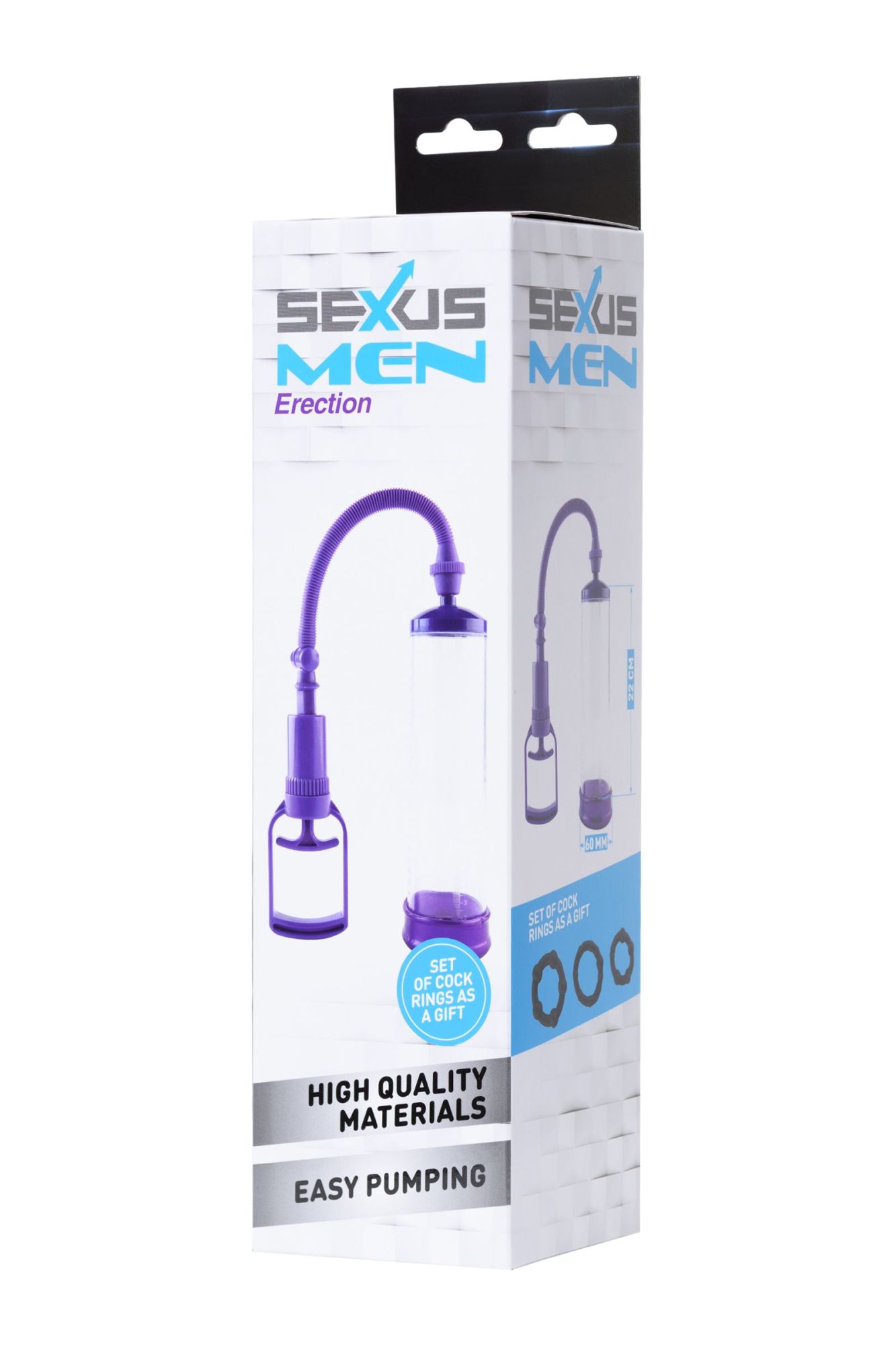 помпа для пениса sexus men erection, вакуумная, механическая, abs пластик, прозрачная, 23 см в России