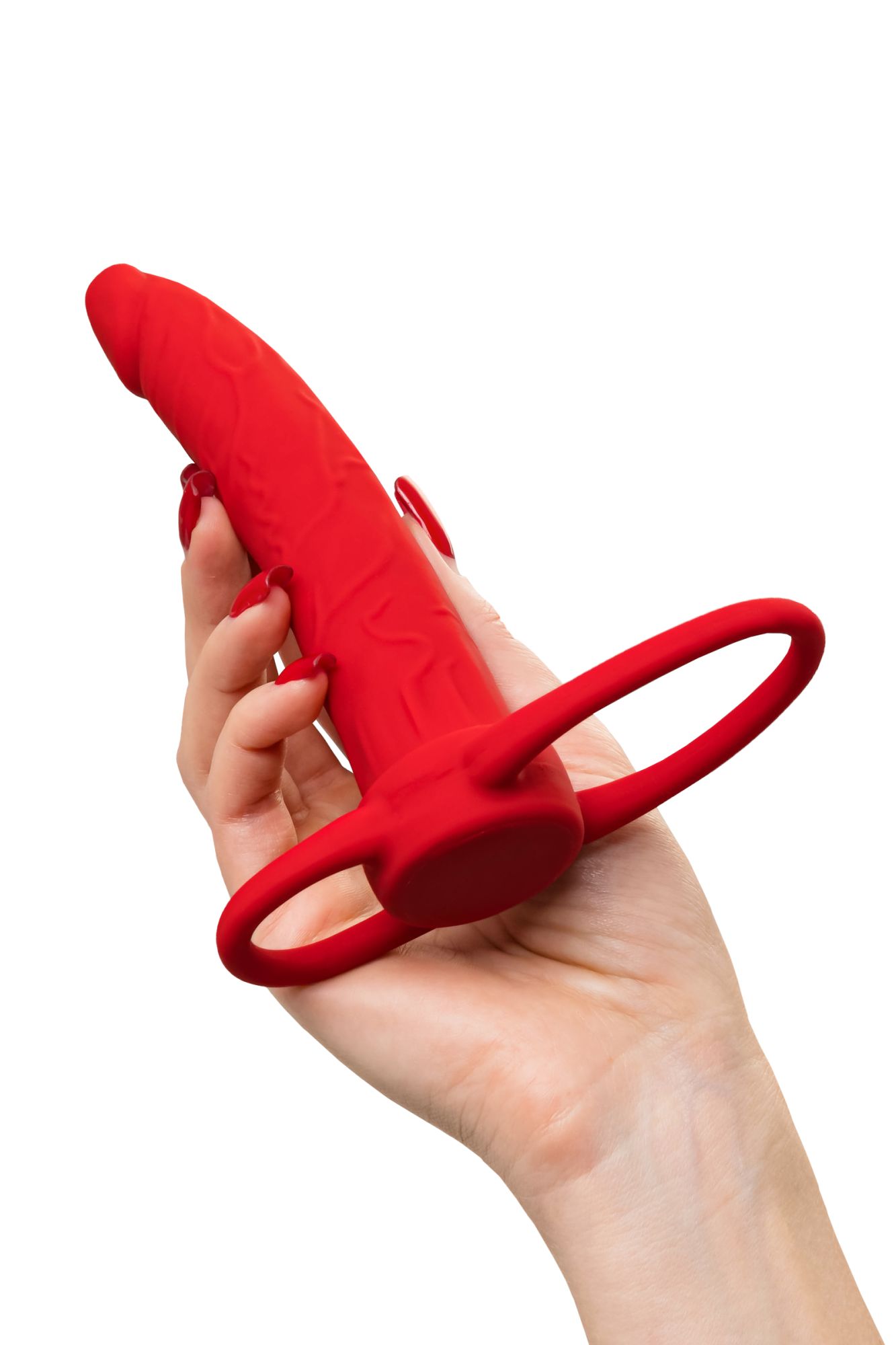 насадка на пенис для двойного проникновения black&red by toyfa , силикон, красный, 16,5 см в России