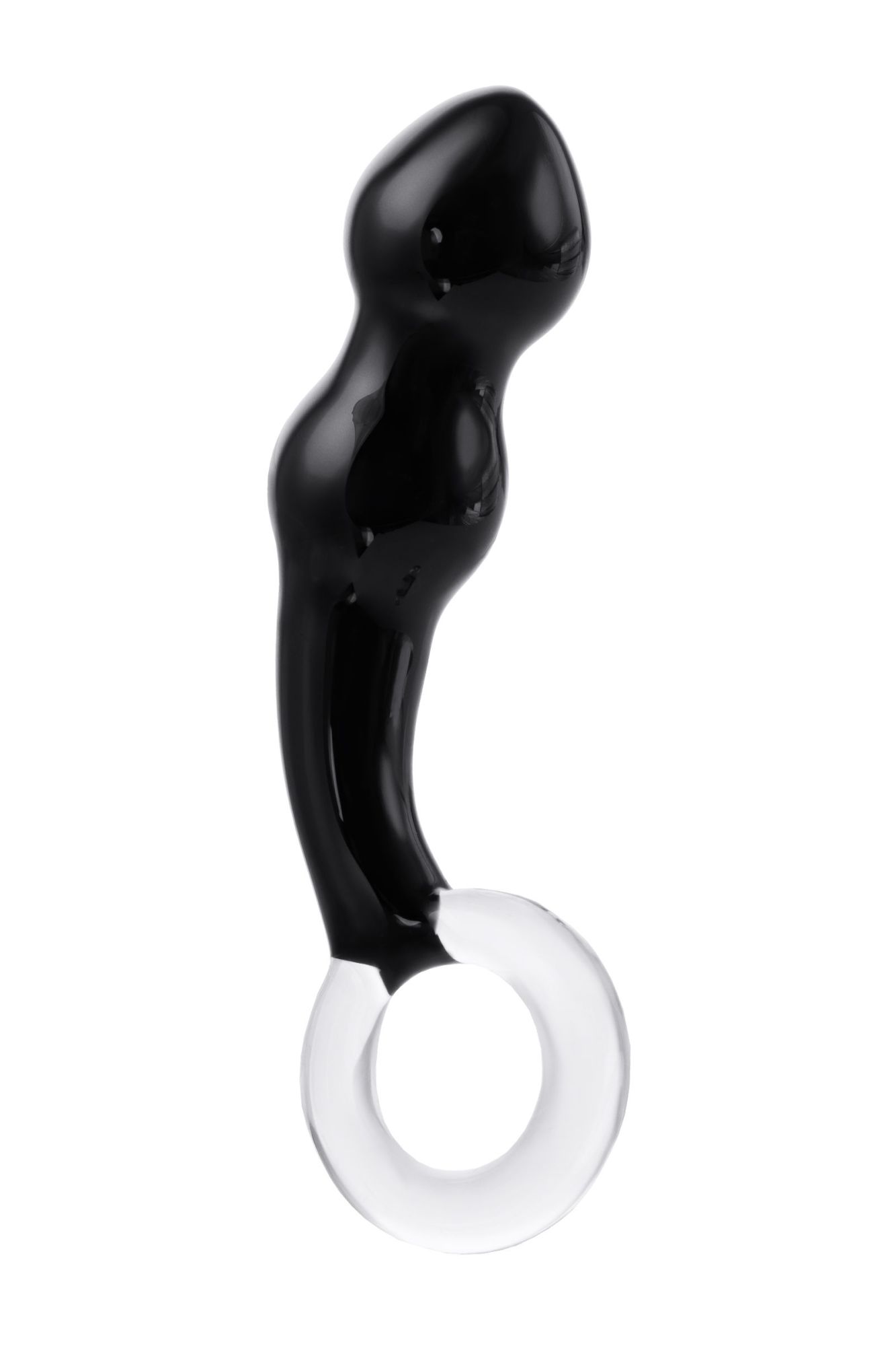 стимулятор простаты sexus glass, стекло, черный, 17 см в России