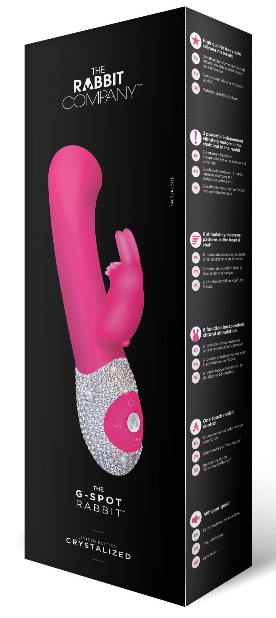 вибратор the rabbit company the g-spot rabbit crystal, розовый в России