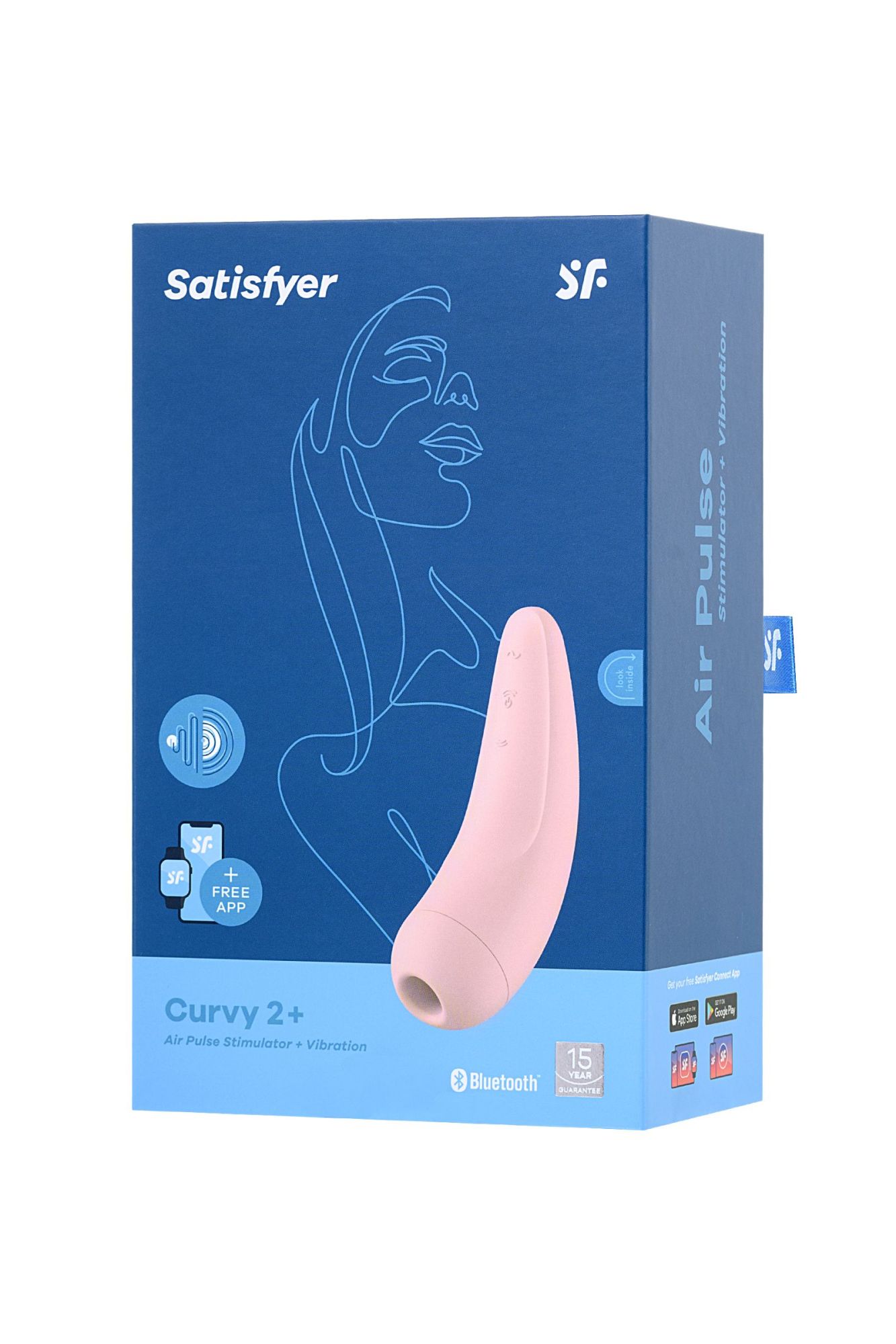 вакуум-волновой бесконтактный стимулятор клитора satisfyer curvy 2+, силикон, розовый, 13,41 см. в России