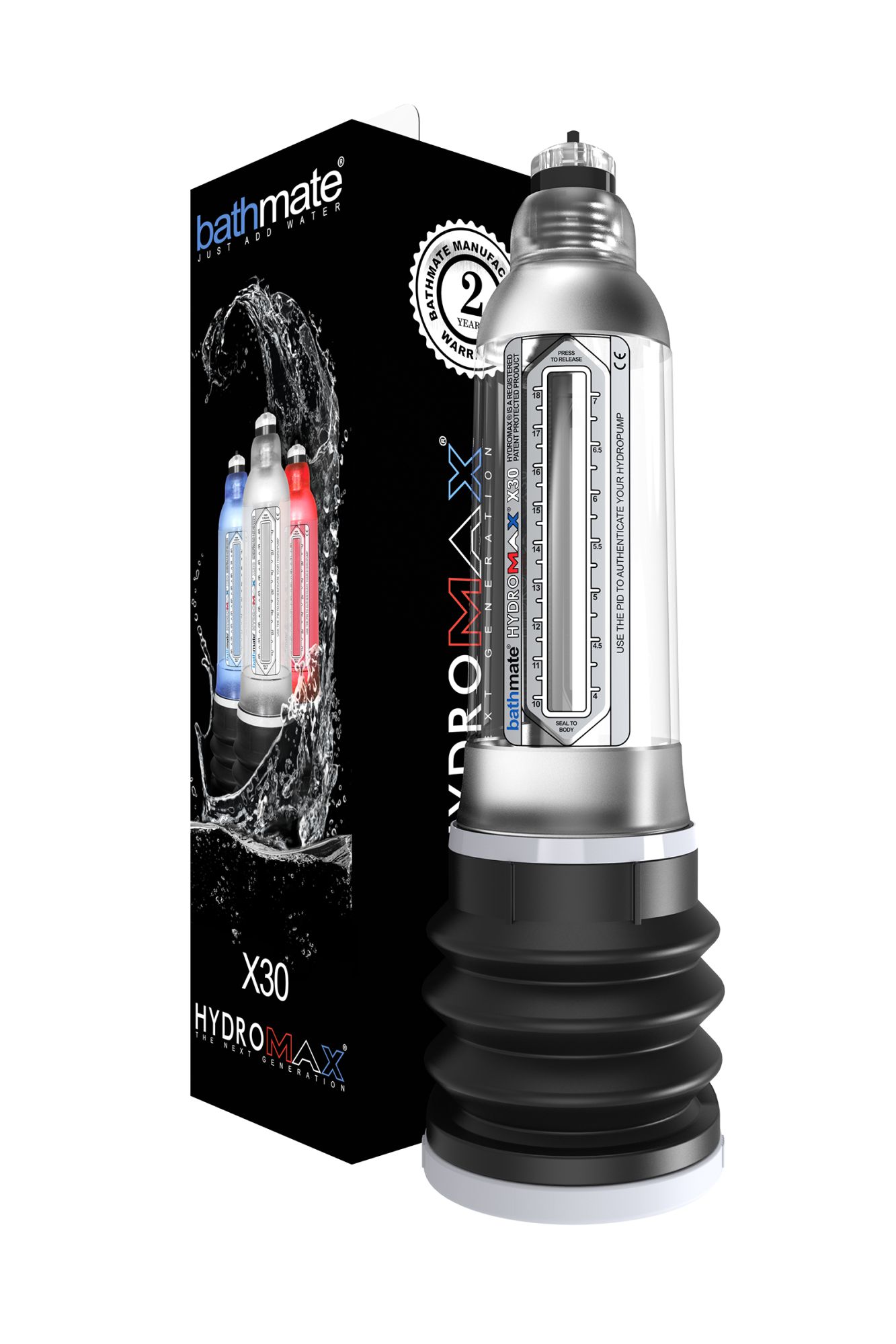 гидропомпа bathmate hydromax x30, прозрачная, 30 см в России