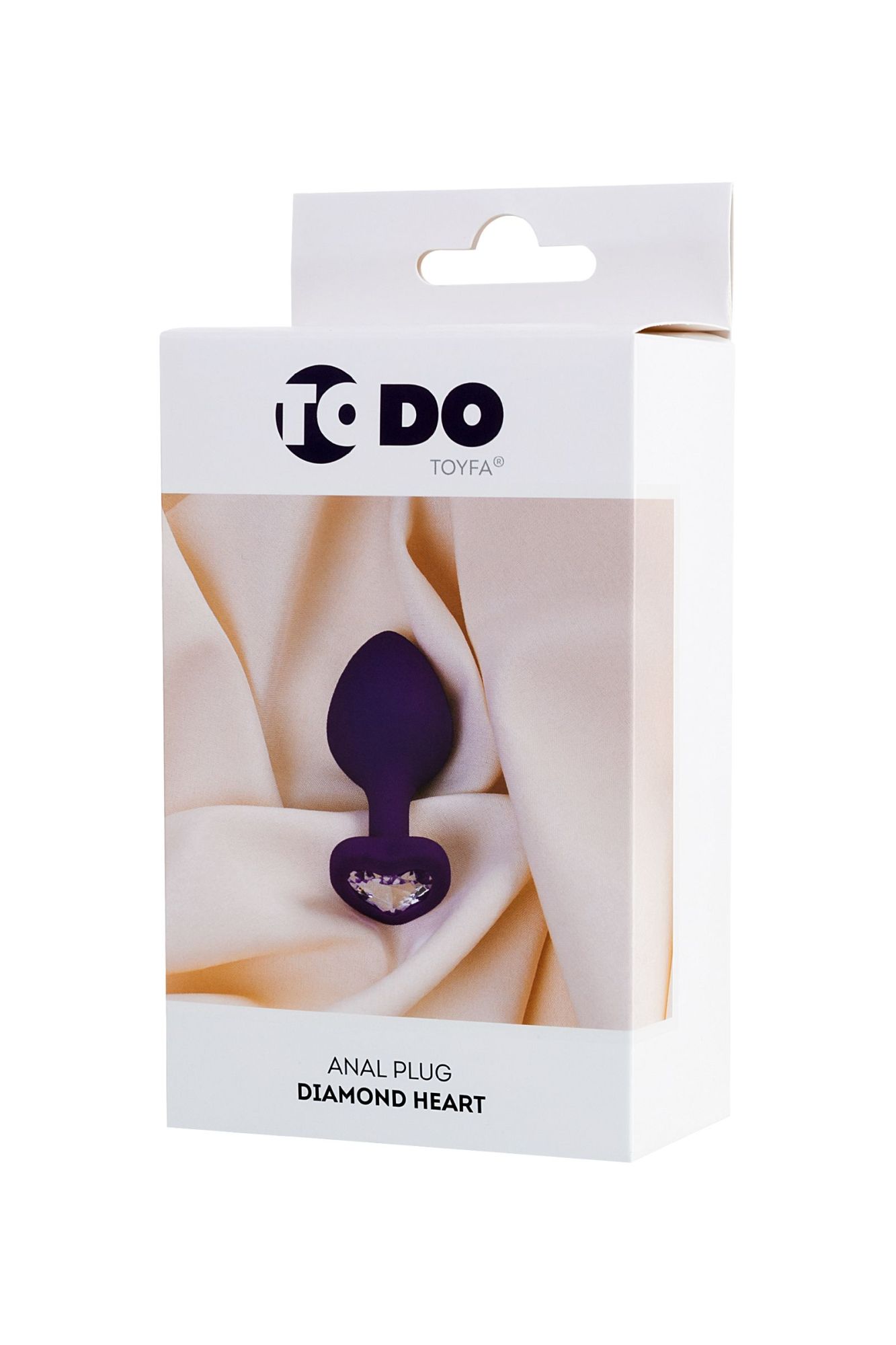 анальная втулка todo by toyfa diamond heart, силикон, фиолетовая, 8 см, ø 3 см в России
