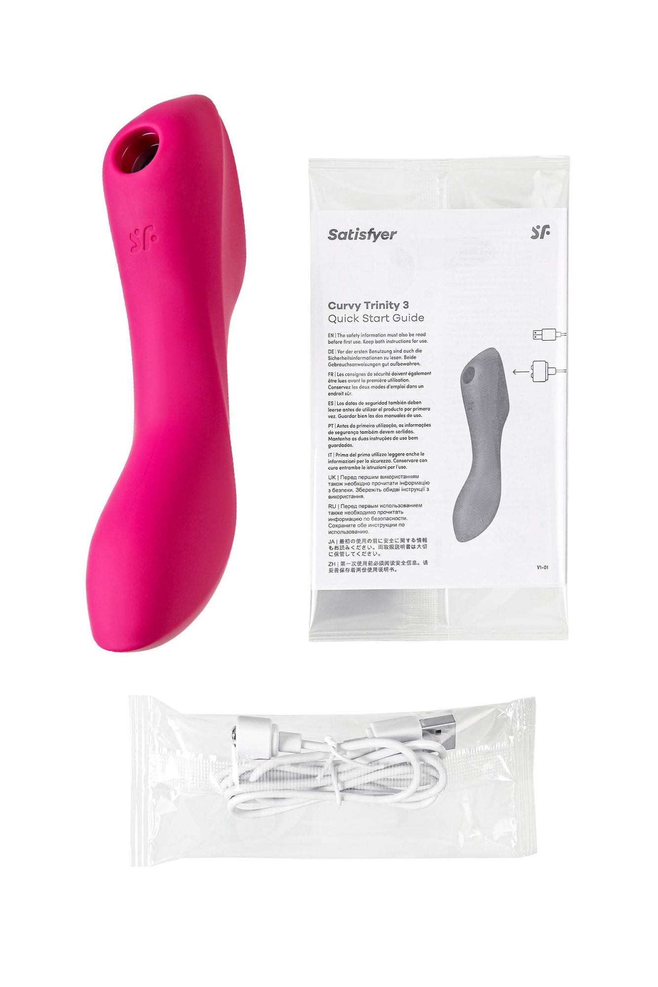 вакуум-волновой бесконтактный стимулятор клитора satisfyer curvy trinity 3, силикон, красный, 5,35см в России