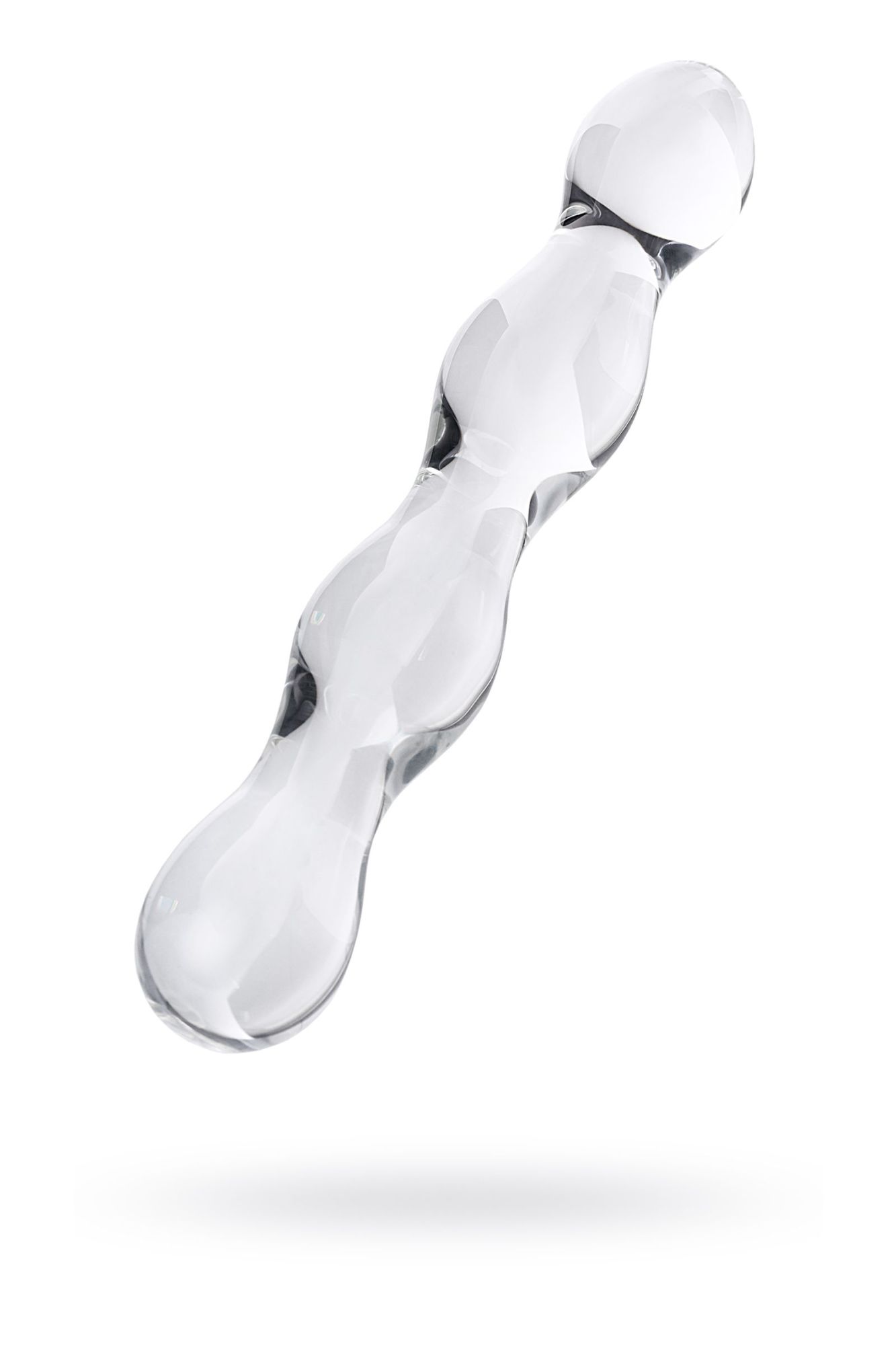 двусторонний фаллоимитатор sexus glass, стекло, прозрачный, 18,5 см в России