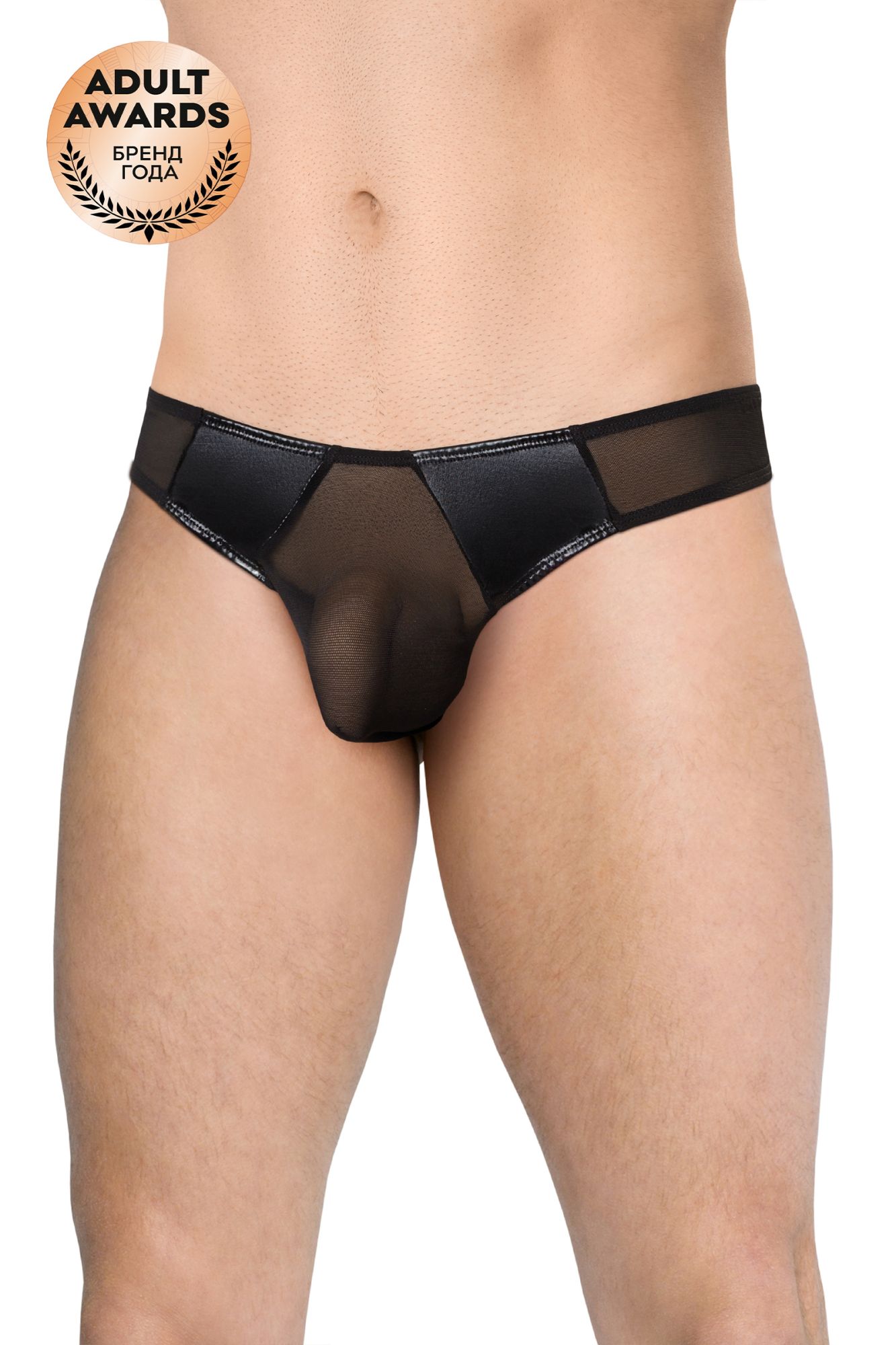 Эротическое трусы мужские со вставками wetlook softline collection, черный, xl в России