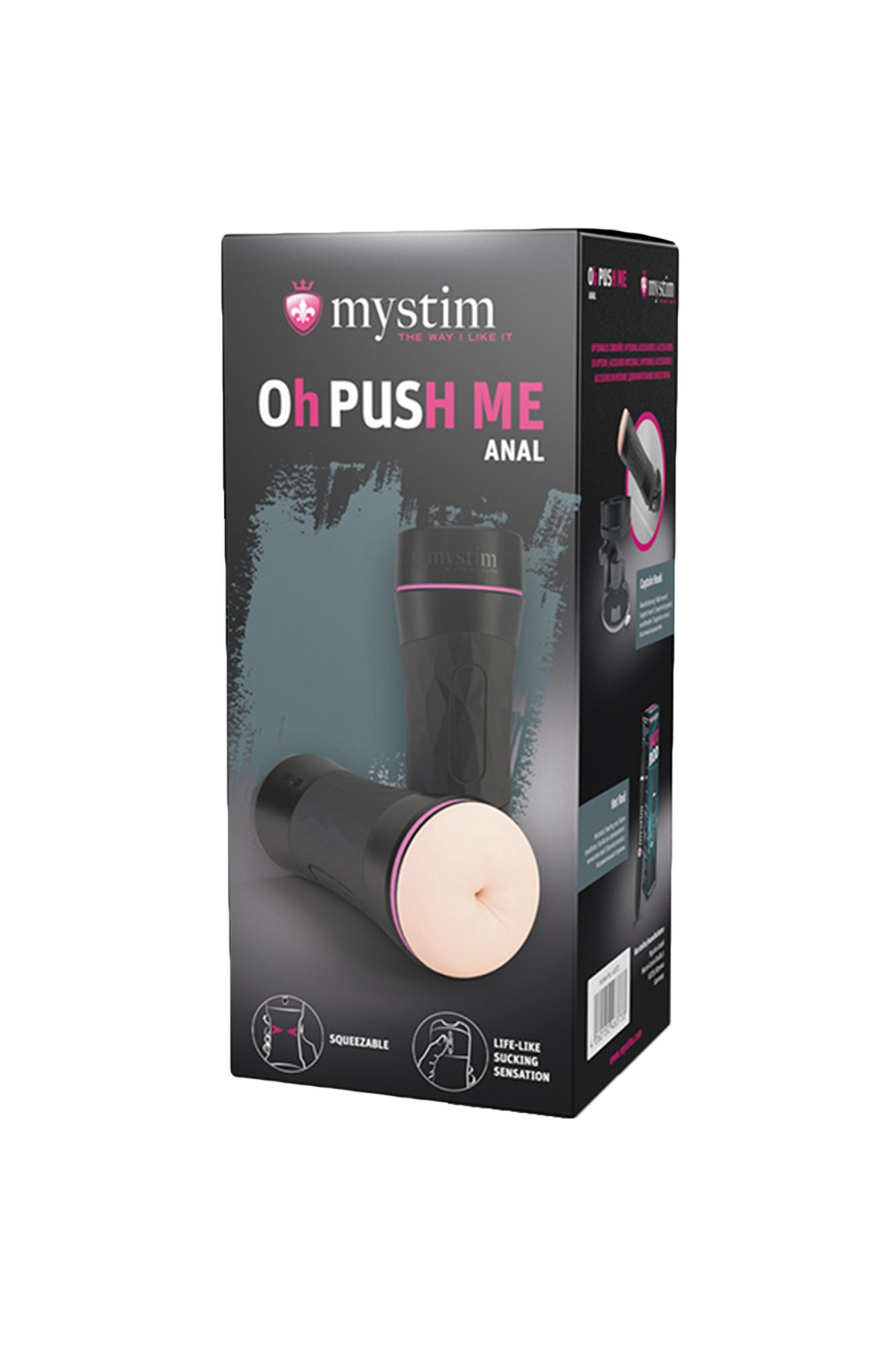 мастурбатор mystim oh push me anal,tpe, телесный, 21,5 см в России
