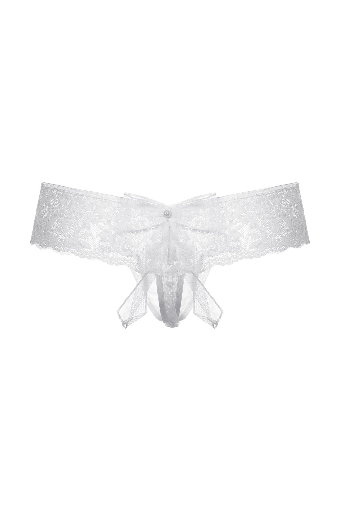 Эротическое шортики с бантиком открытые кружевные softline collection, белый, m/l в России