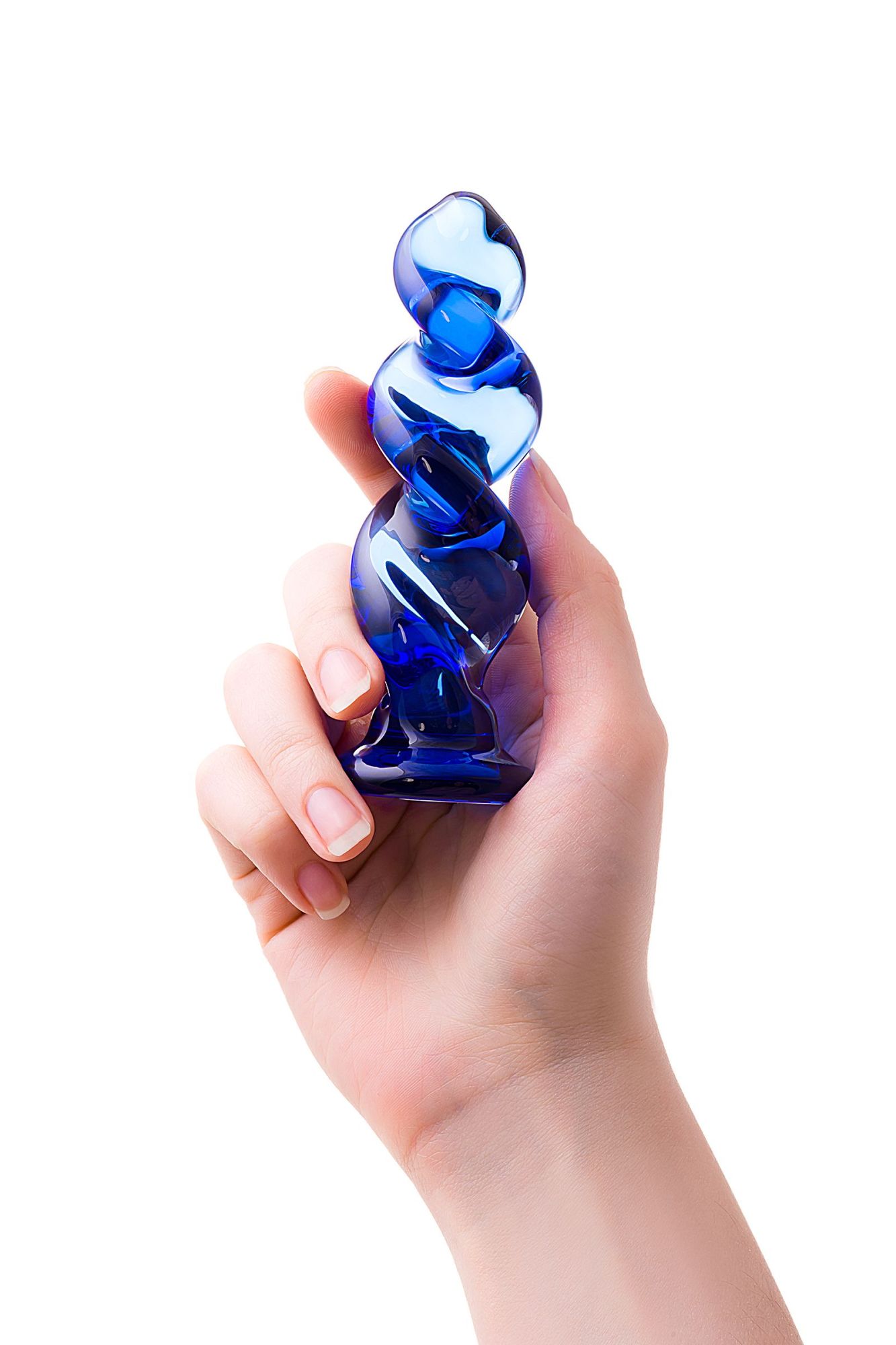 анальная втулка sexus glass, стекло, синяя, 12 см, ø 3,5 см в России