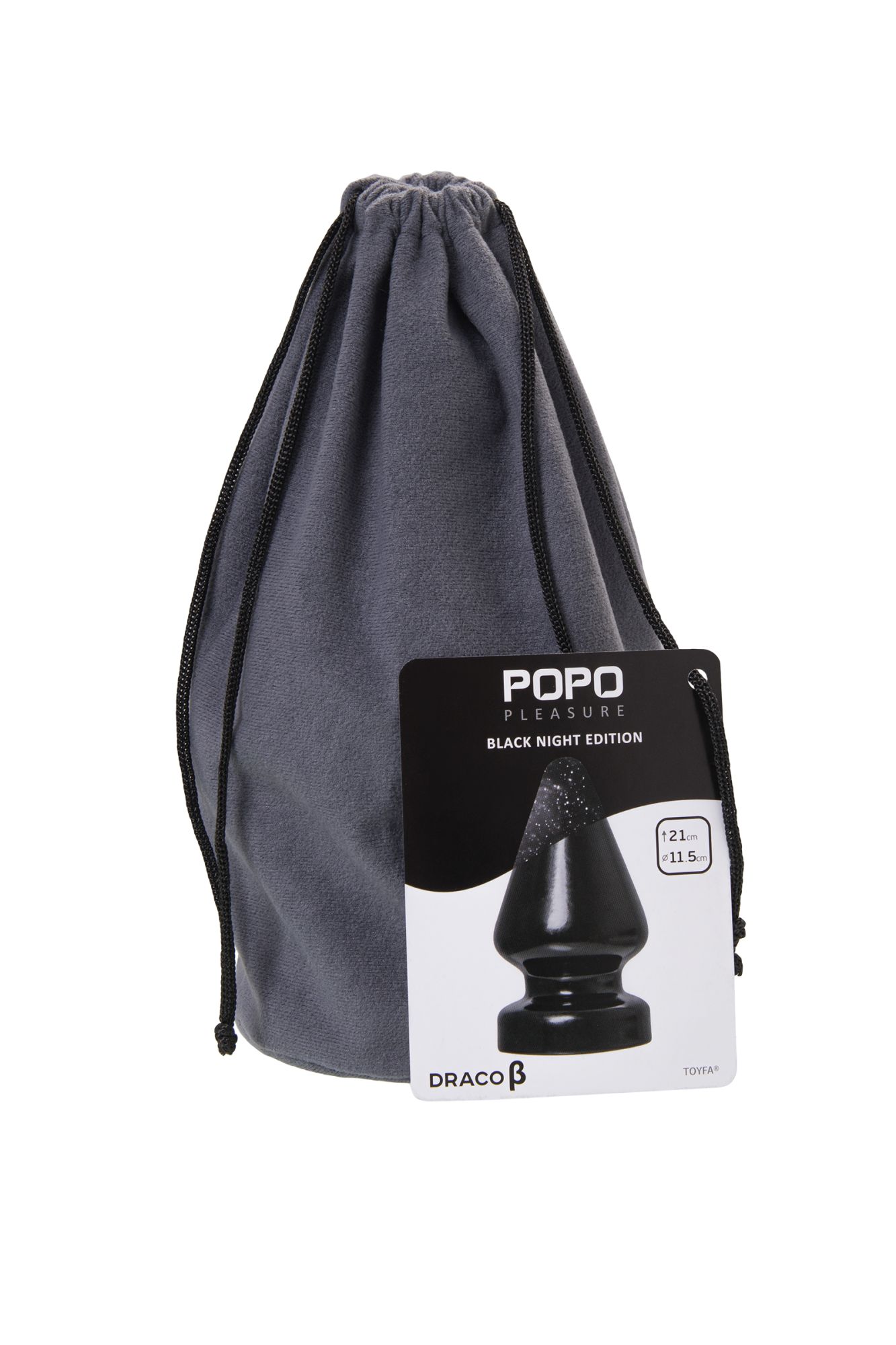 анальная втулка toyfa popo pleasure draco β, pvc, черная, 21 см, ø 11,5 см в России