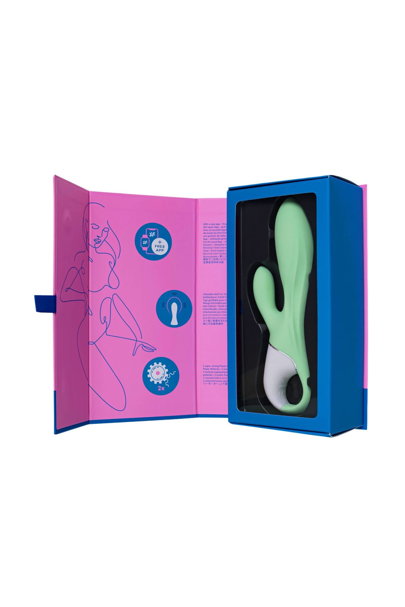 нереалистичный вибратор satisfyer air pump bunny 5, силикон, зеленый, 15 см. в России