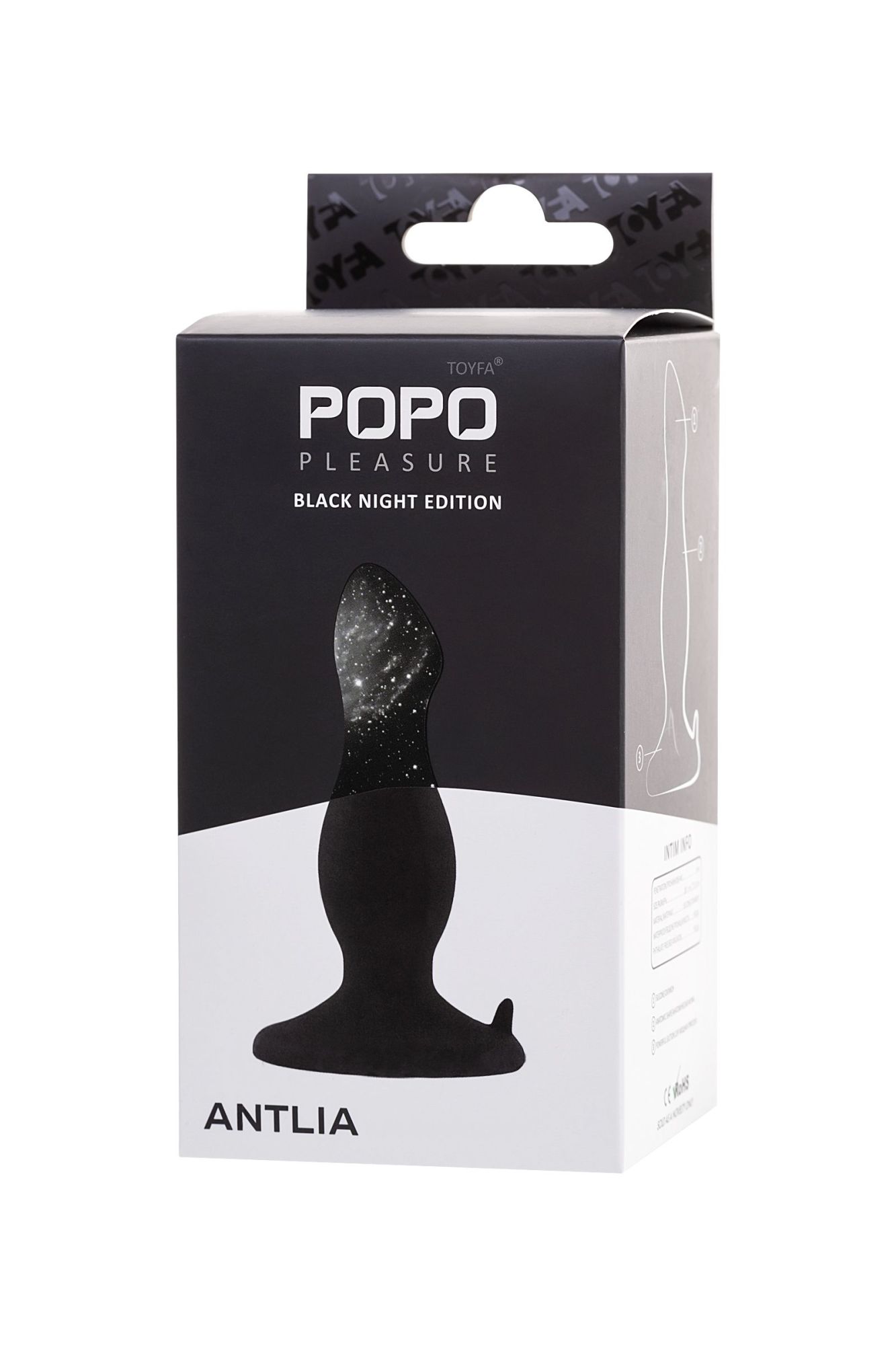 анальная втулка toyfa popo pleasure antlia, силиконовая, черная,10,5 см в России