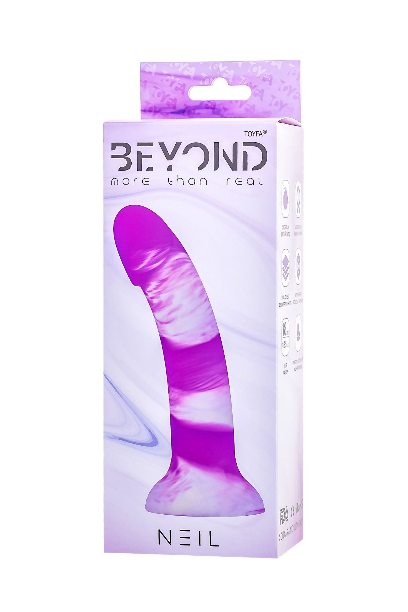 фаллоимитатор beyond by toyfa, neil, силикон, фиолетовый, 18 см в России