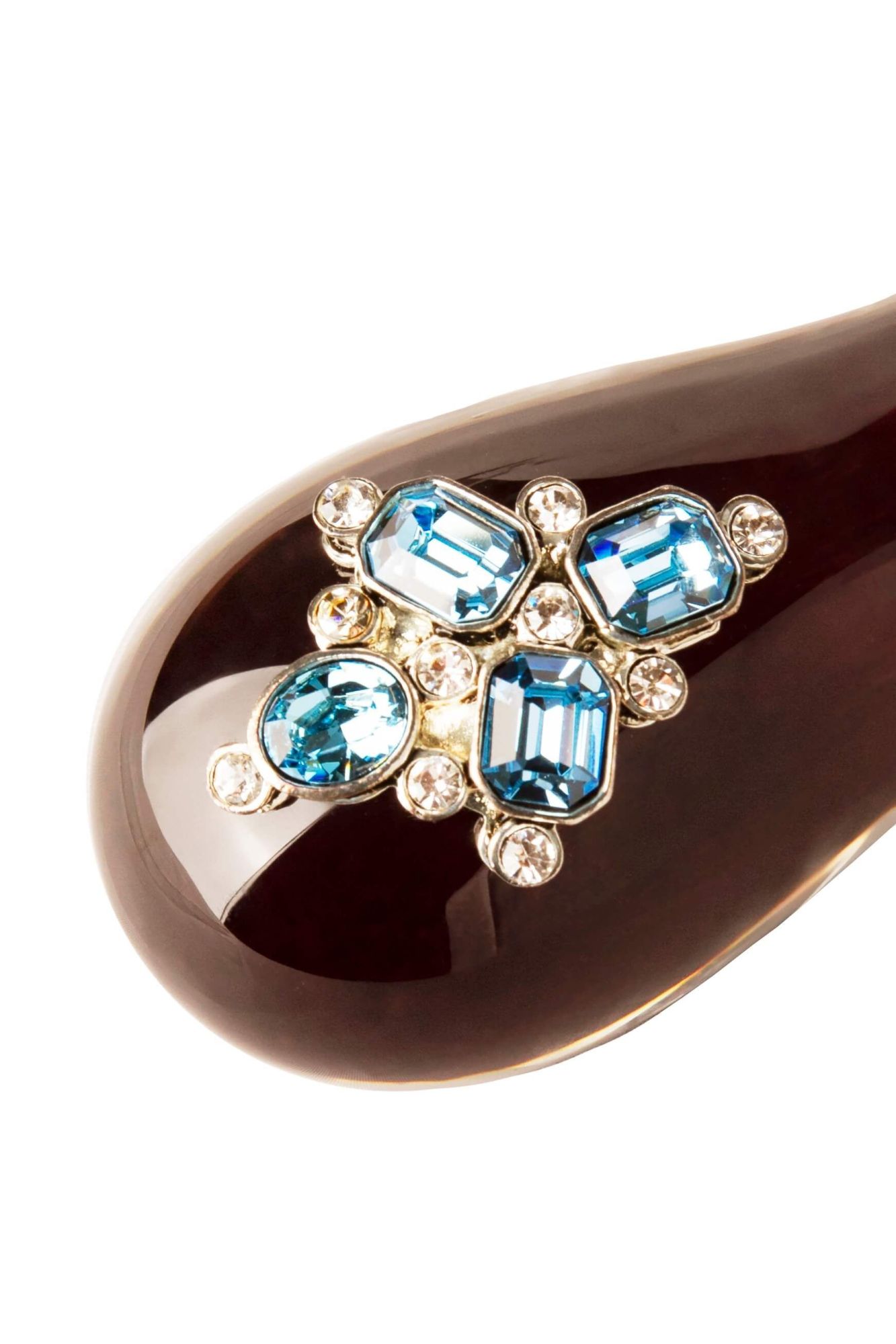 стимулятор стеклянный с кристаллами swarovski, коричневый в России