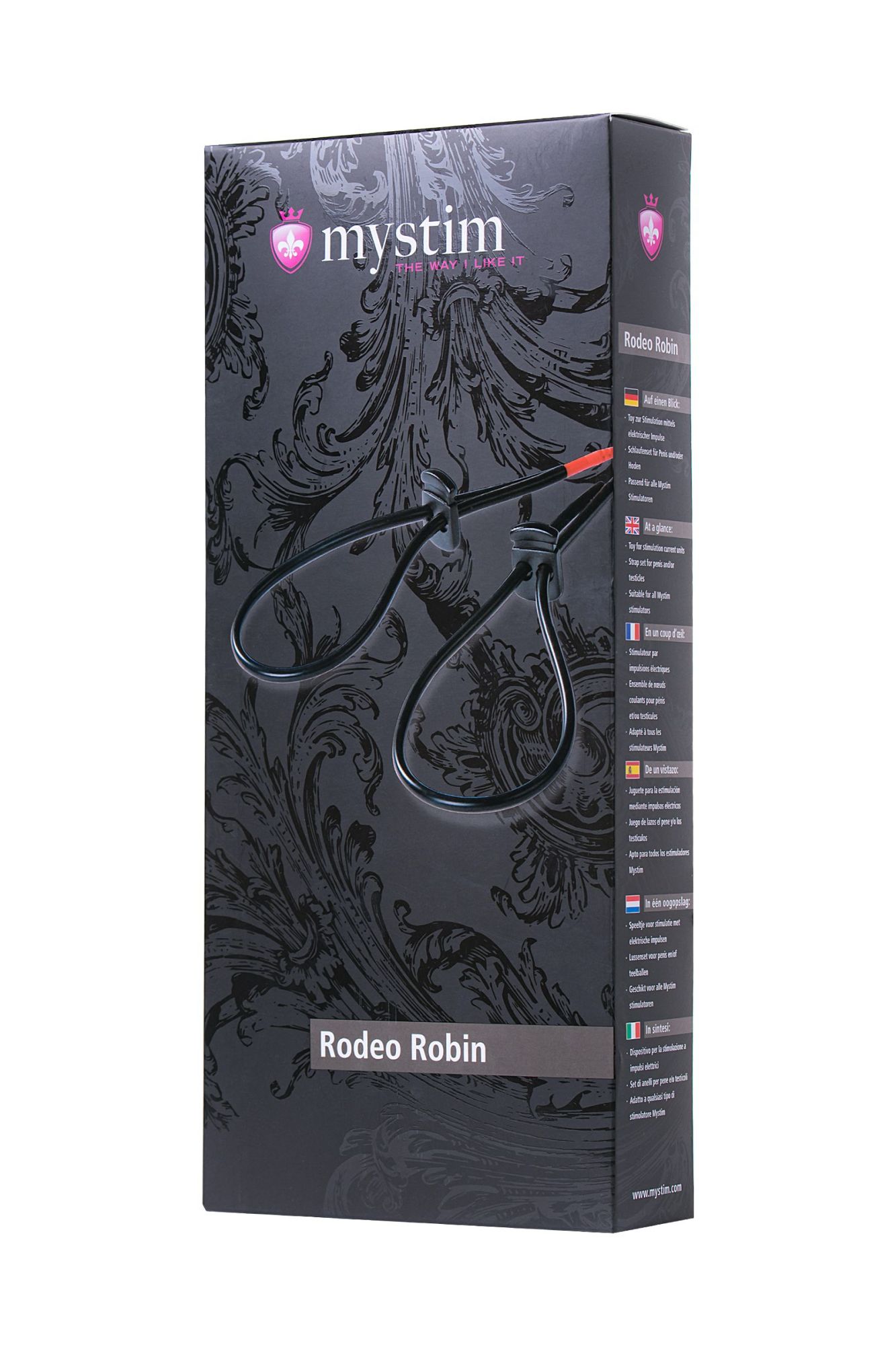 лассо для пениса mystim rodeo robin, электростимуляция, силикон, черный, 42см в России