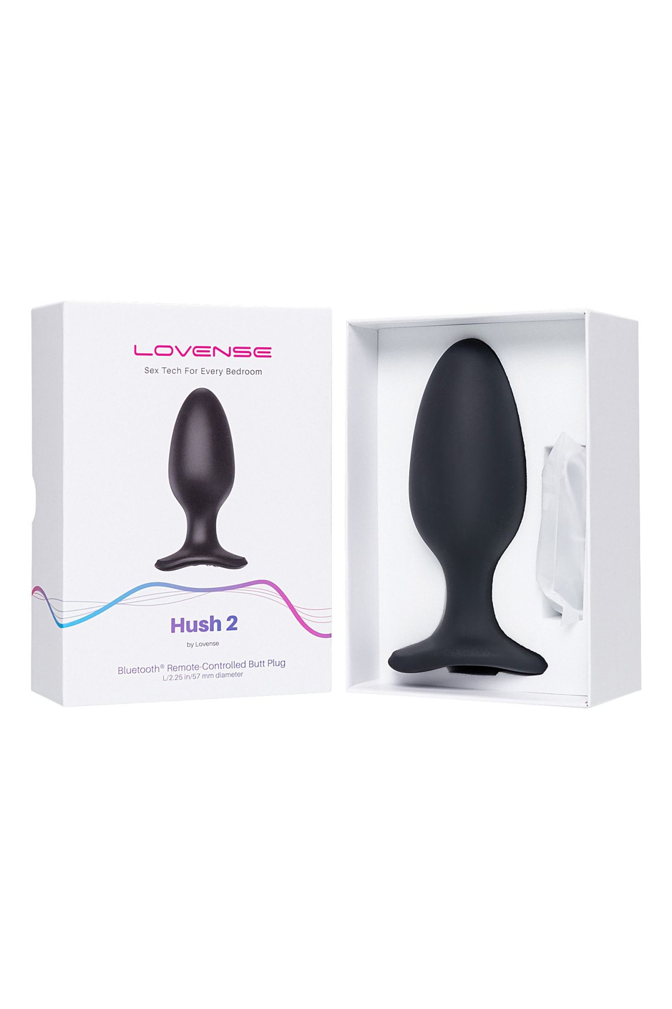 анальная втулка lovense hush 2 (l), силикон, черная, 12,1 см в России