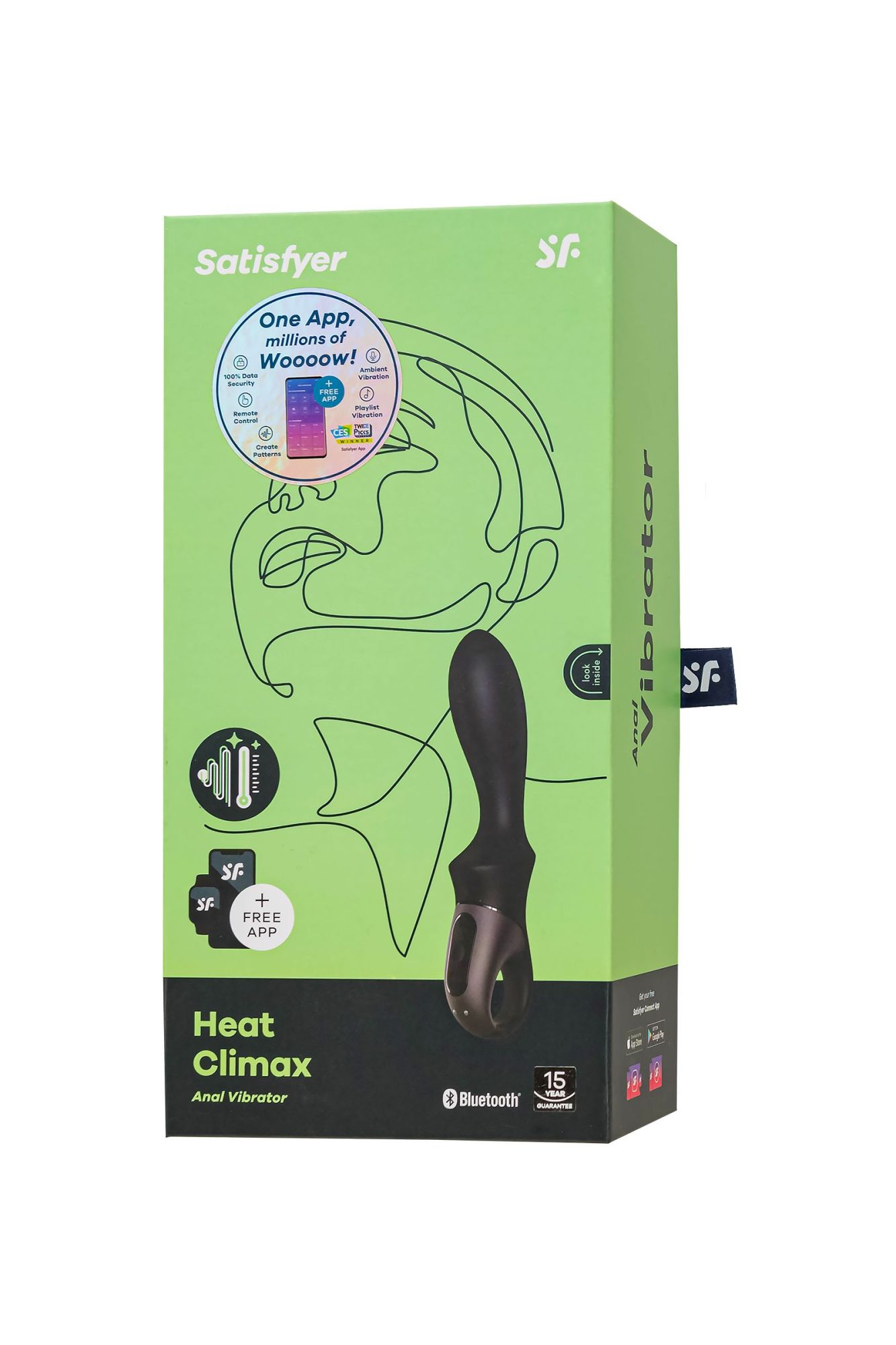 нереалистичный вибратор satisfyer heat climax, силикон, 20,5 см в России
