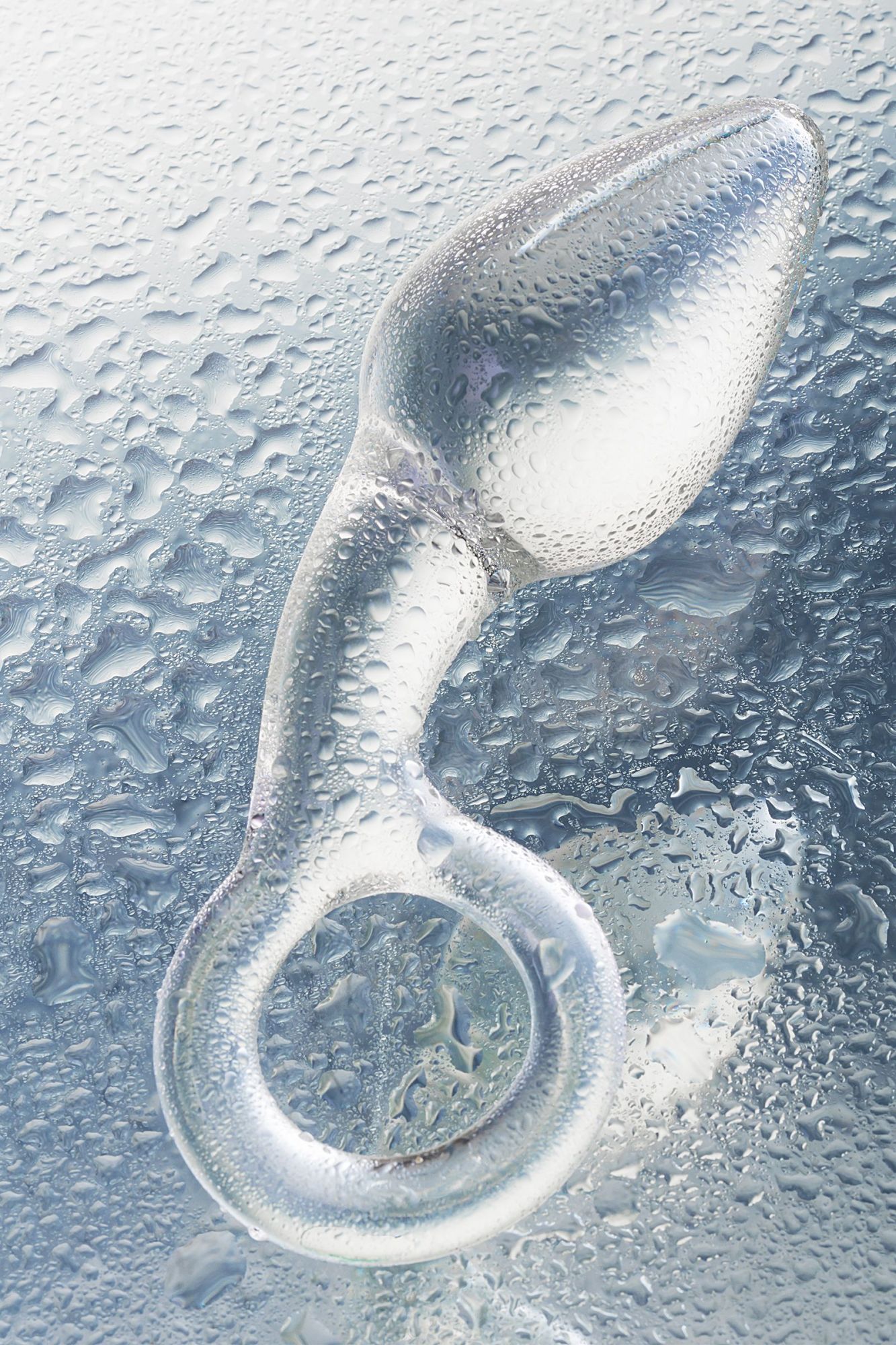 анальная втулка sexus glass, стекло, прозрачная, 14,5 см, ø 4 см с колечком в России