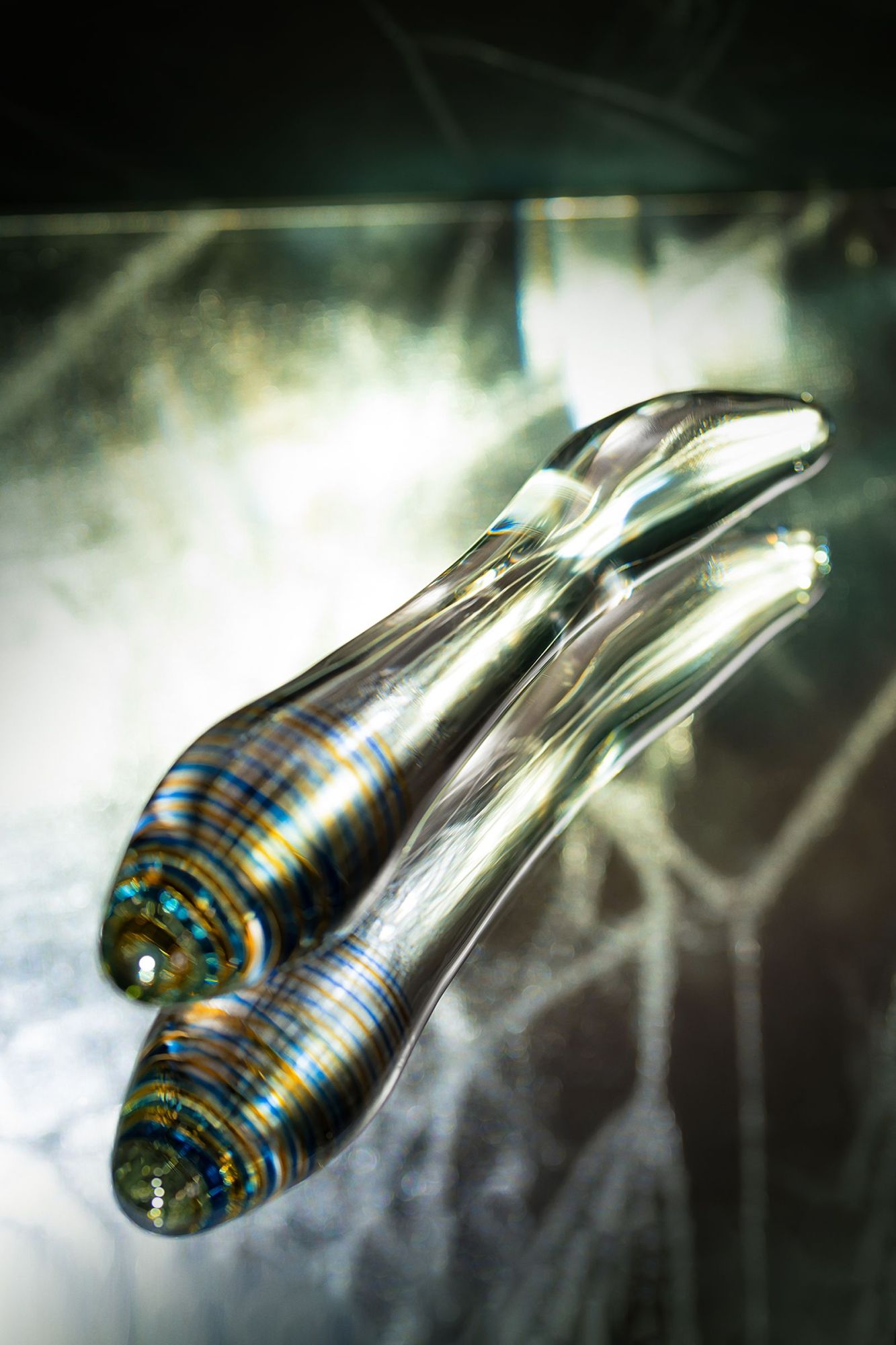 двусторонний фаллоимитатор sexus glass, стеклянный, прозрачный, 22 см в России