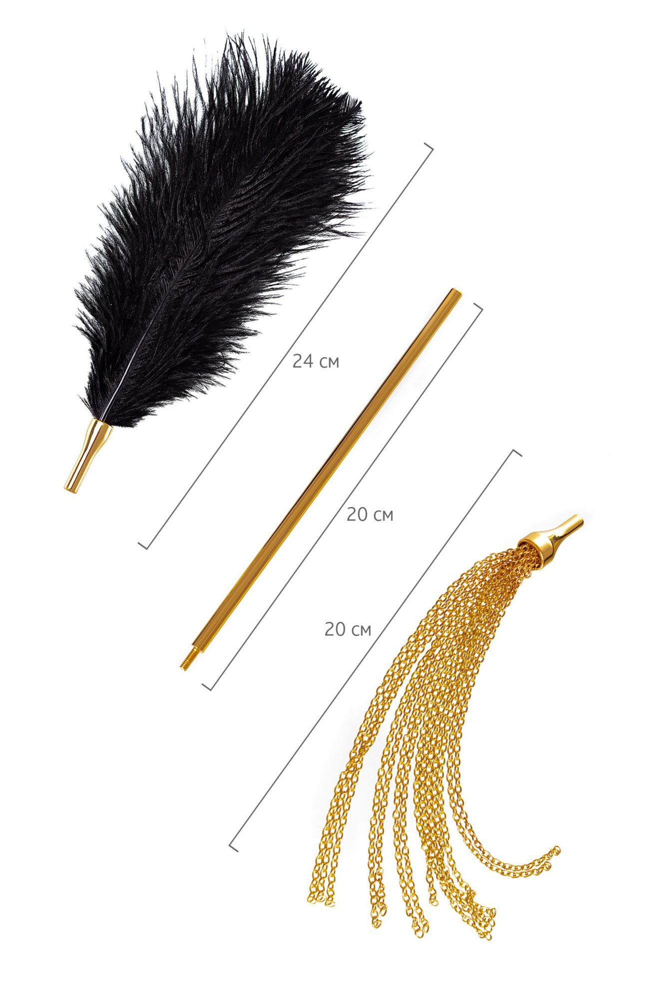 флоггер-щекоталка toyfa theatre, металл, золотой, 44 см в России