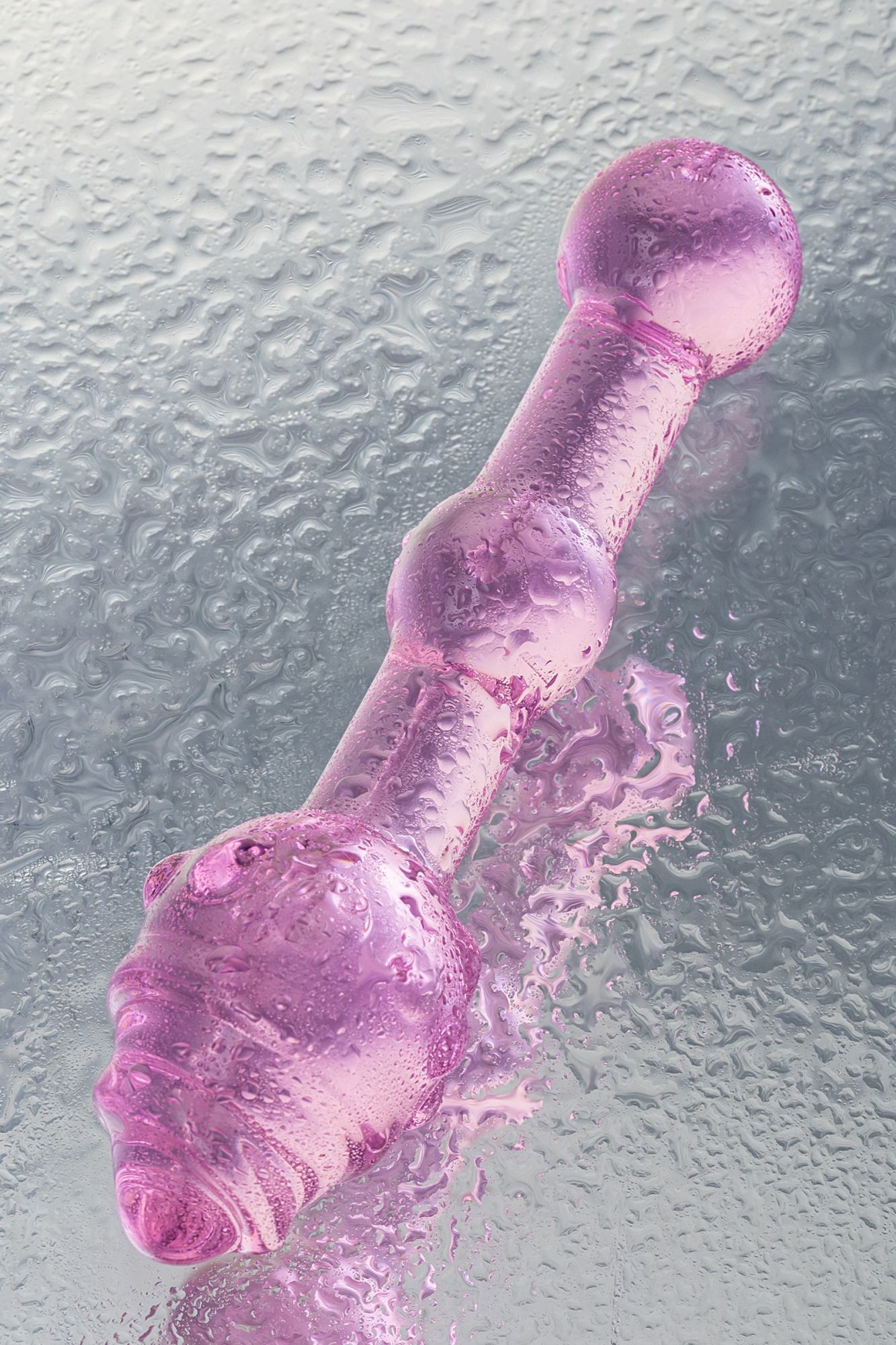 двусторонний фаллоимитатор sexus glass, стекло, розовый, 17 см в России