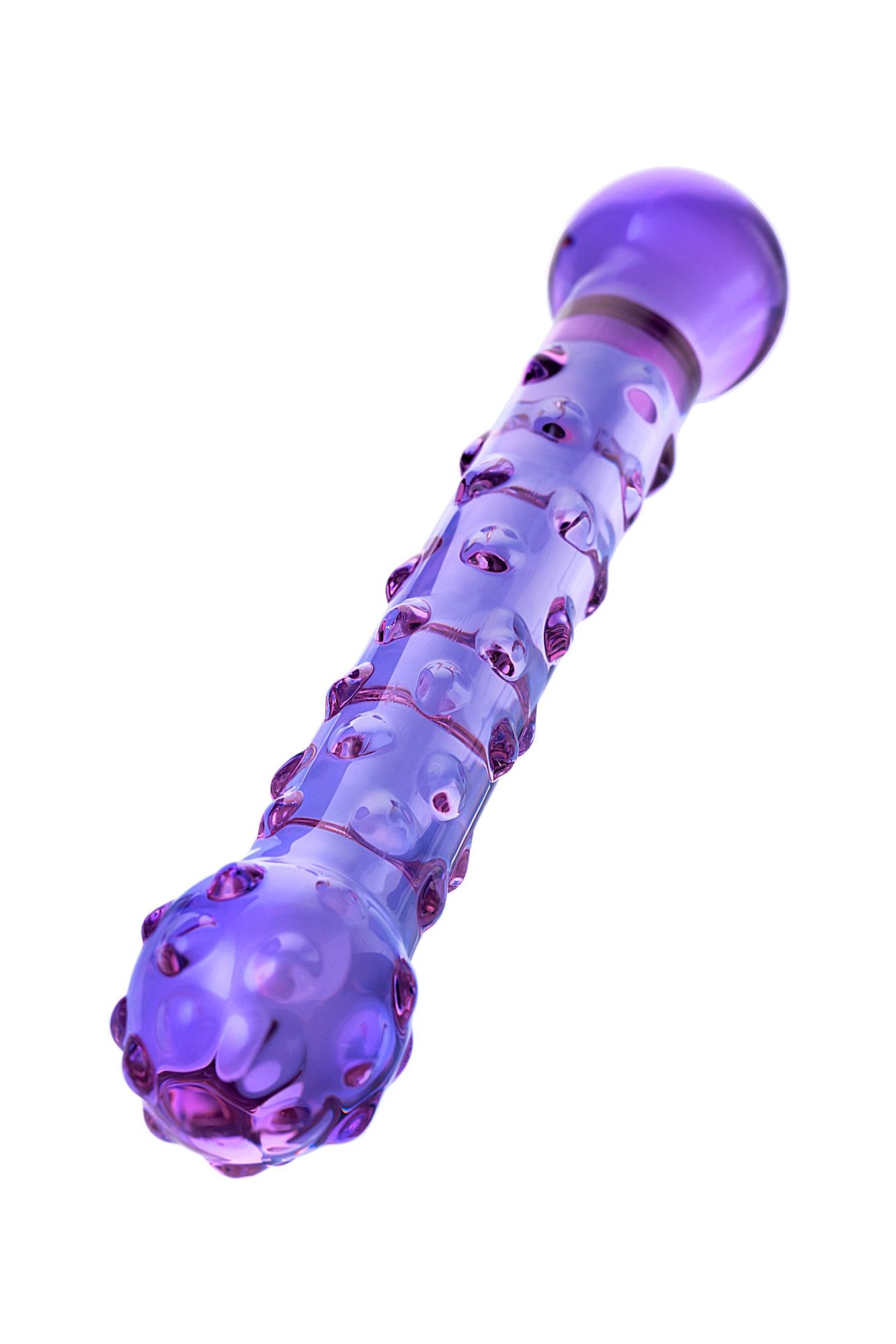 двусторонний фаллоимитатор sexus glass, стекло, фиолетовый, 19,5 см в России