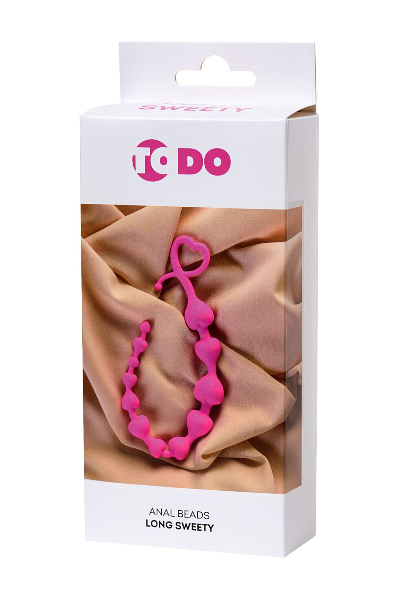 анальная цепочка todo by toyfa long sweety, силикон, розовая, 34 см, ø 2,7 см в России
