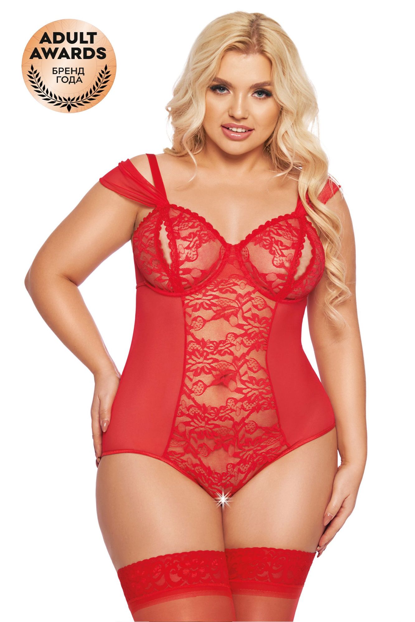 Эротическое боди softline collection dora, красный, xl в России