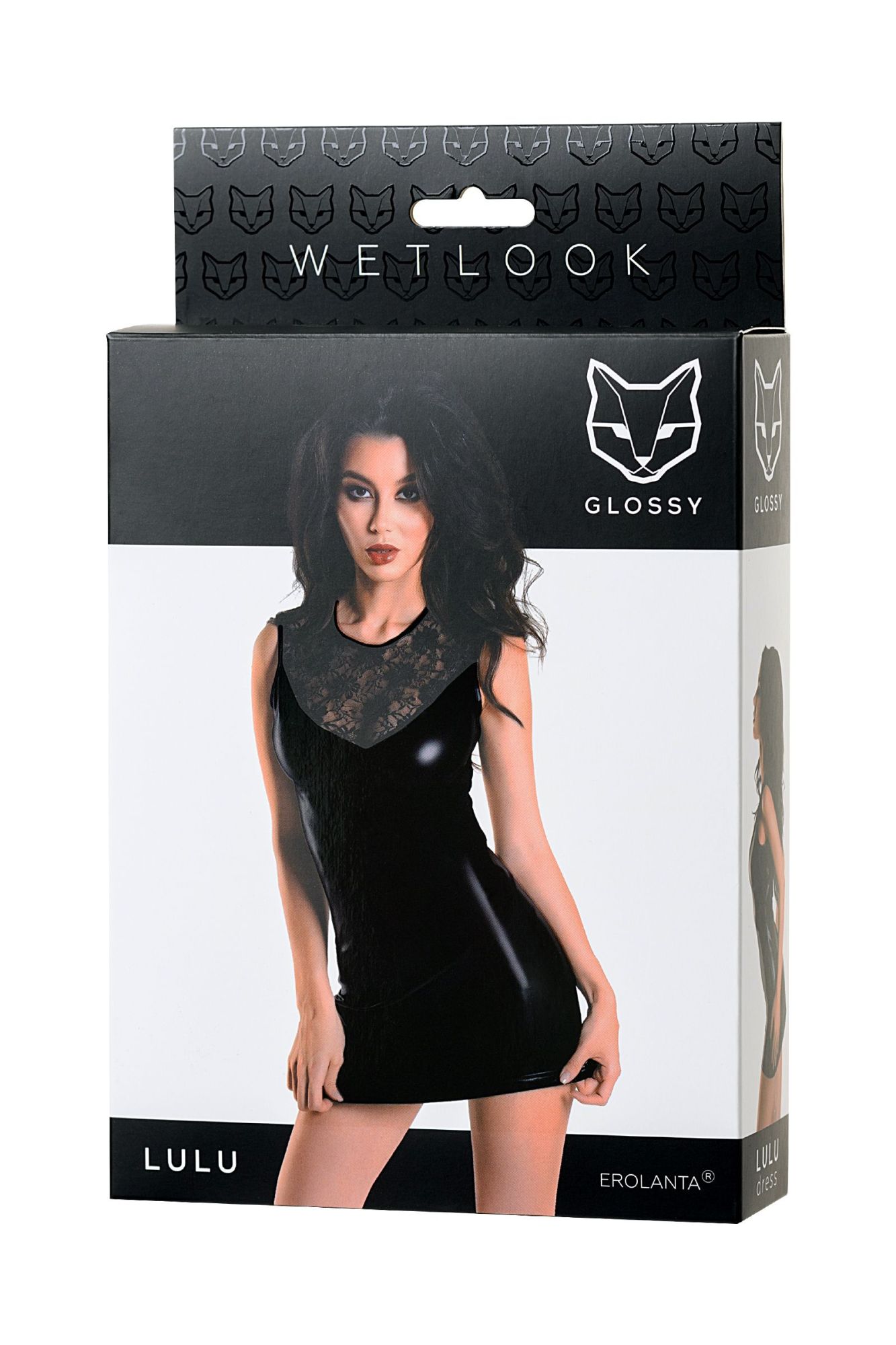 Эротическое платье glossy lulu из материала wetlook, черное, m в России