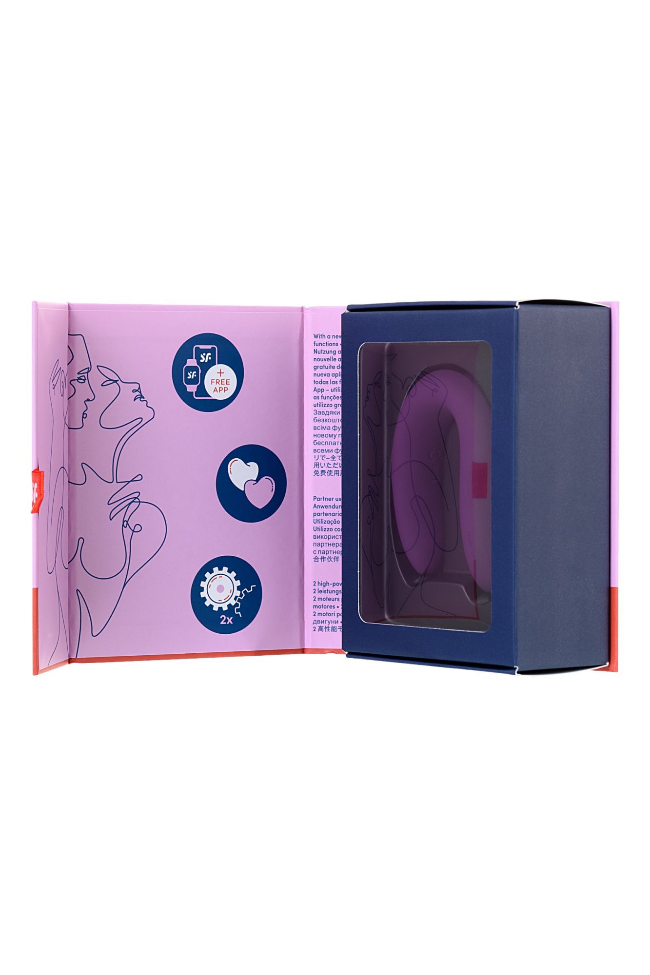 многофункциональный стимулятор для пар satisfyer partner double joy, силикон, фиолетовый, 18 см. в России