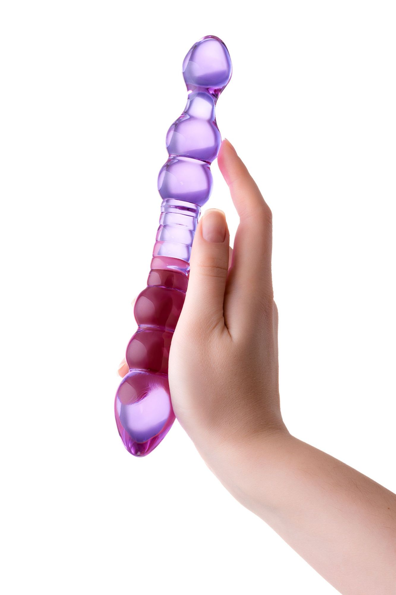 двусторонний фаллоимитатор sexus glass, стекло, розовый, 22,5 см в России