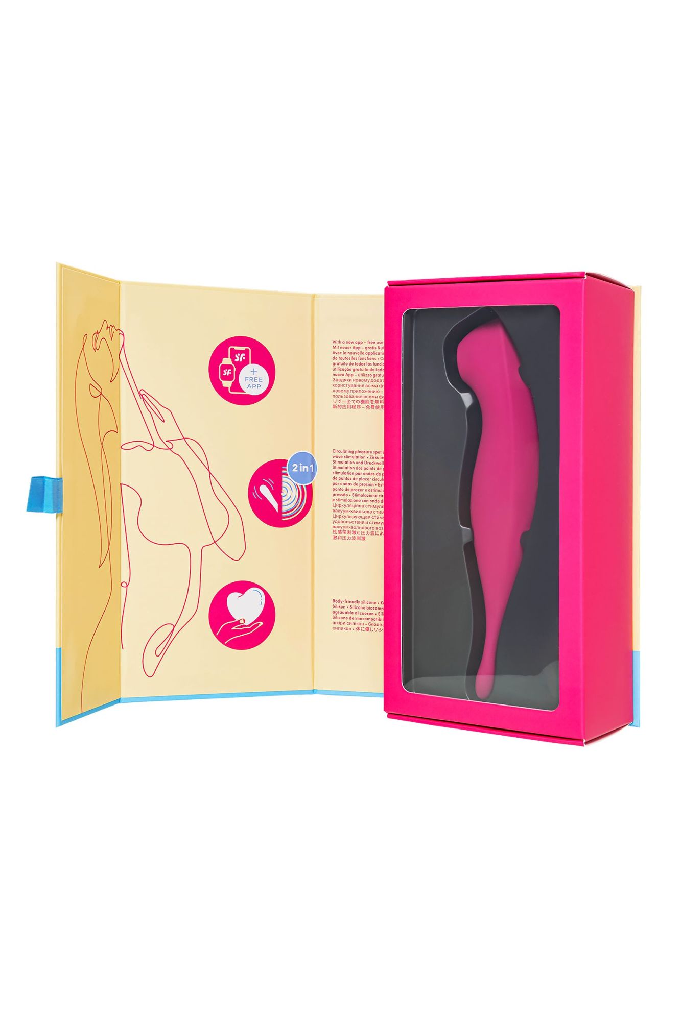 вакуум-волновой бесконтактный стимулятор клитора satisfyer twirling pro, силикон, малиновый, 20 см в России
