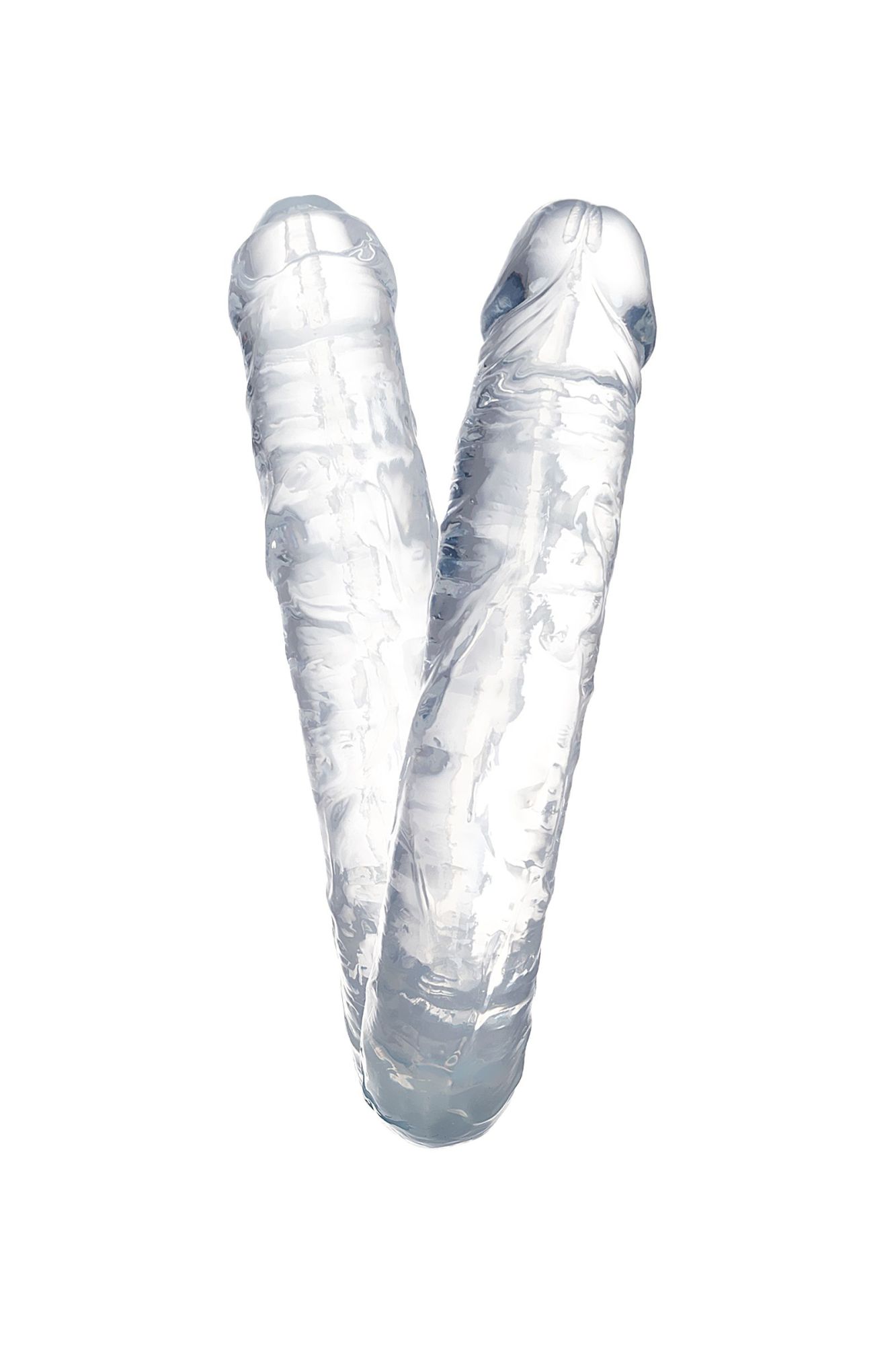 фаллоимитатор двусторонний toyfa double dildo, tpr, прозрачный, 40 см в России