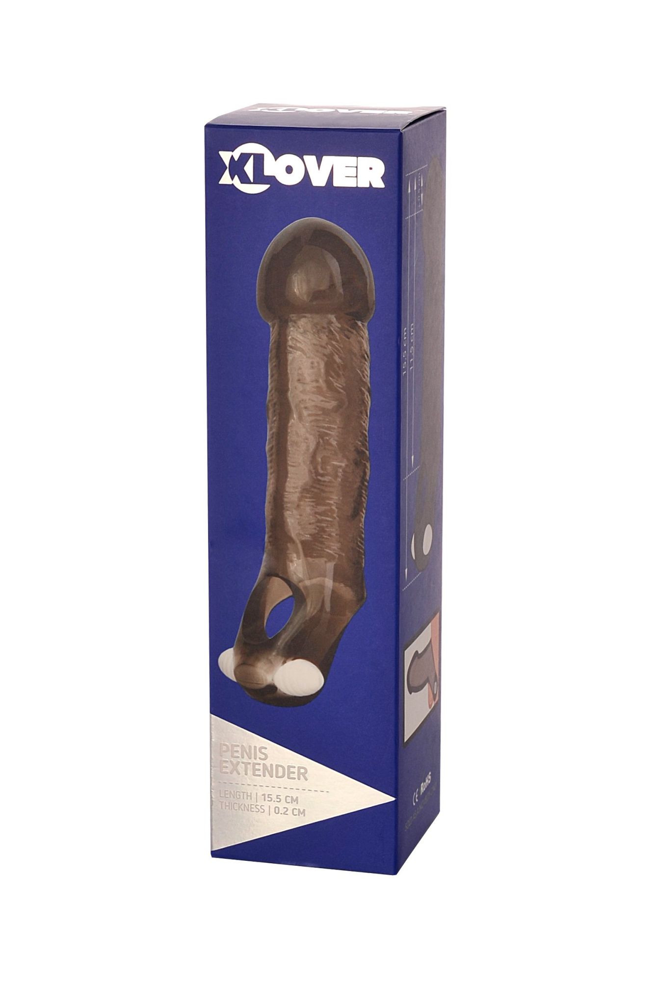 насадка toyfa xlover, для увеличения размера с вибрацией,tpe, черная прозрачная, 15,5 см в России