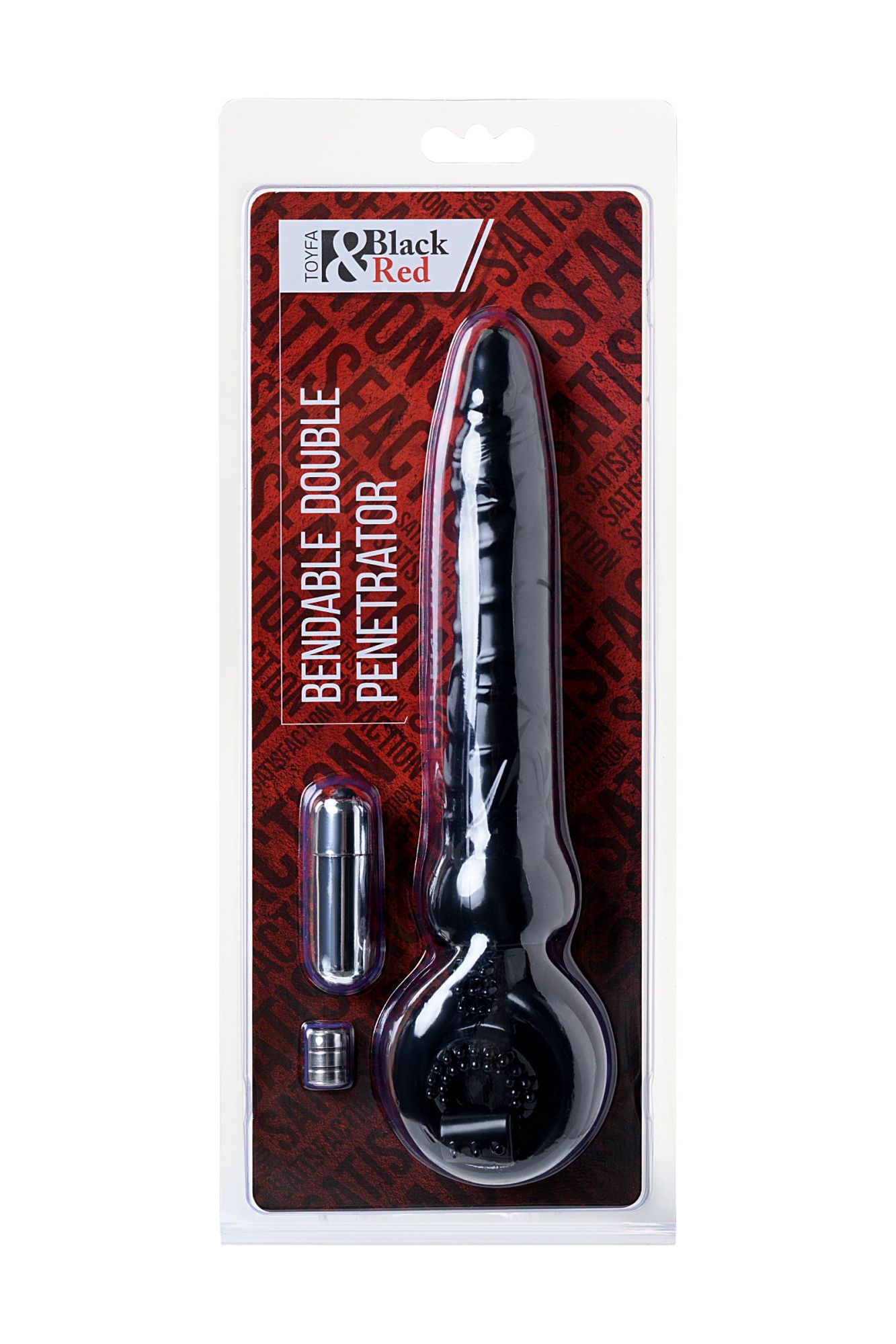 насадка на пенис black&red by toyfa с вибрацией, pvc, чёрный, 24 см в России